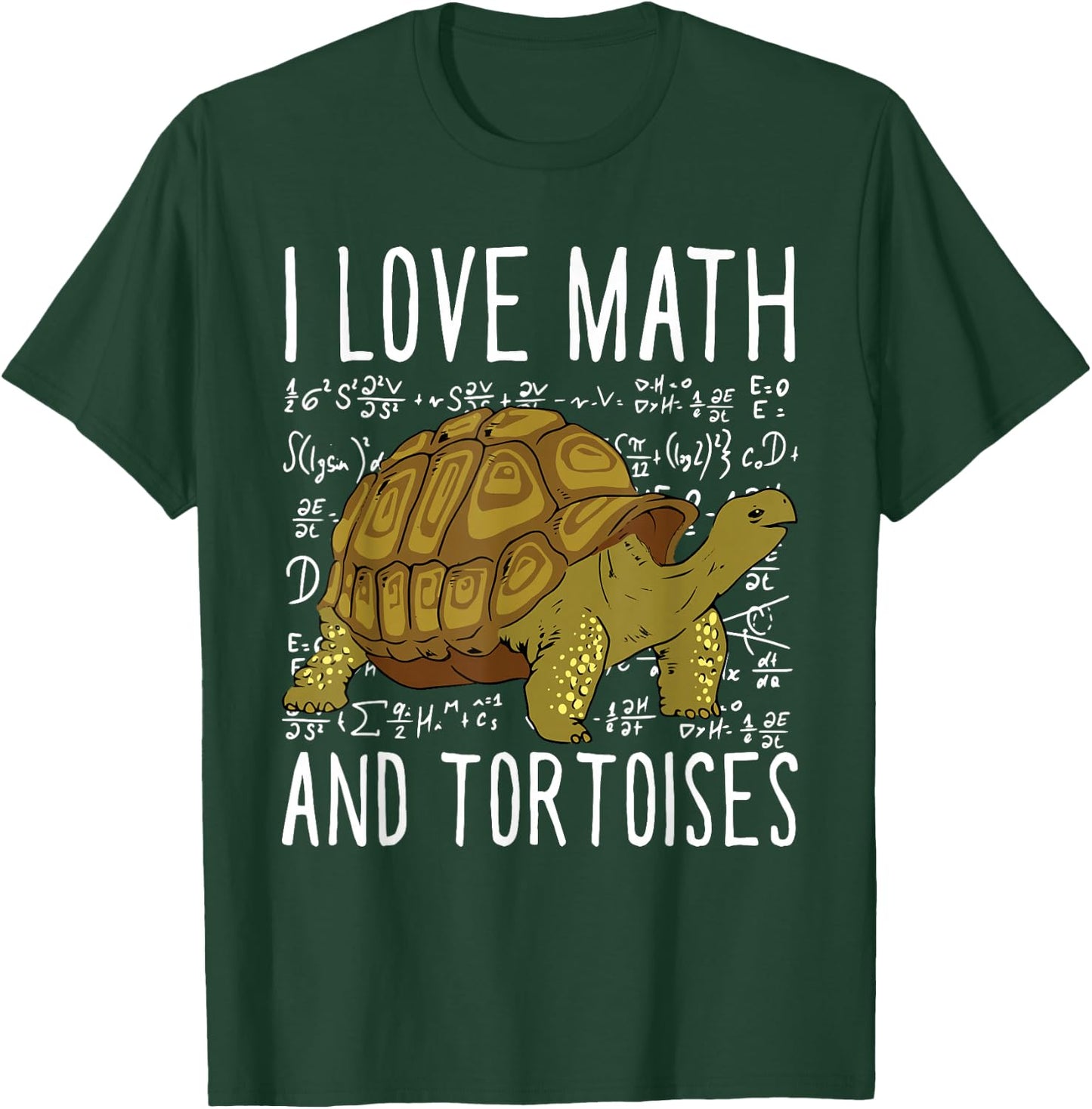 I Love Math And Tortoises Funny Kids School Turtle T-Shirt - T-Shirt | Forest