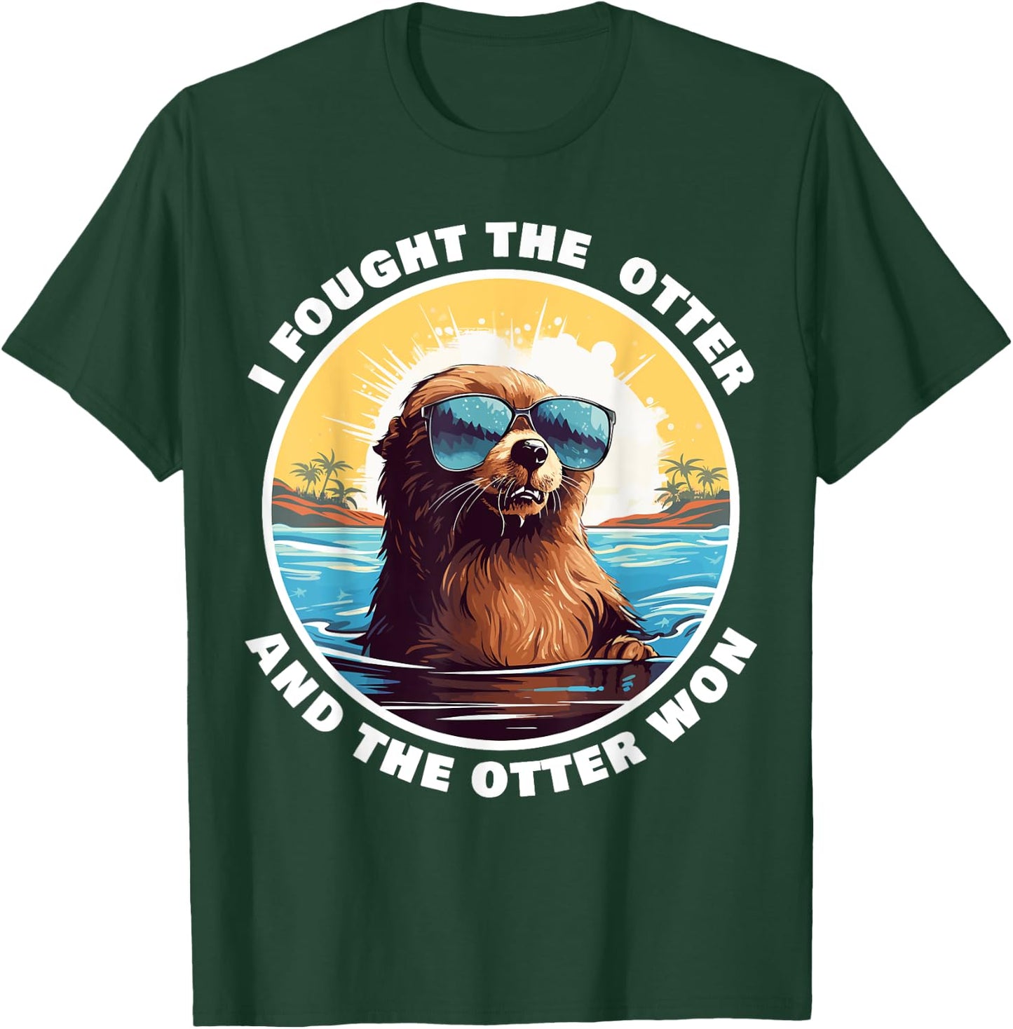 Otter 841 Surfing Otter 841 California Surf Board Otter 841 T-Shirt - T-Shirt | Forest