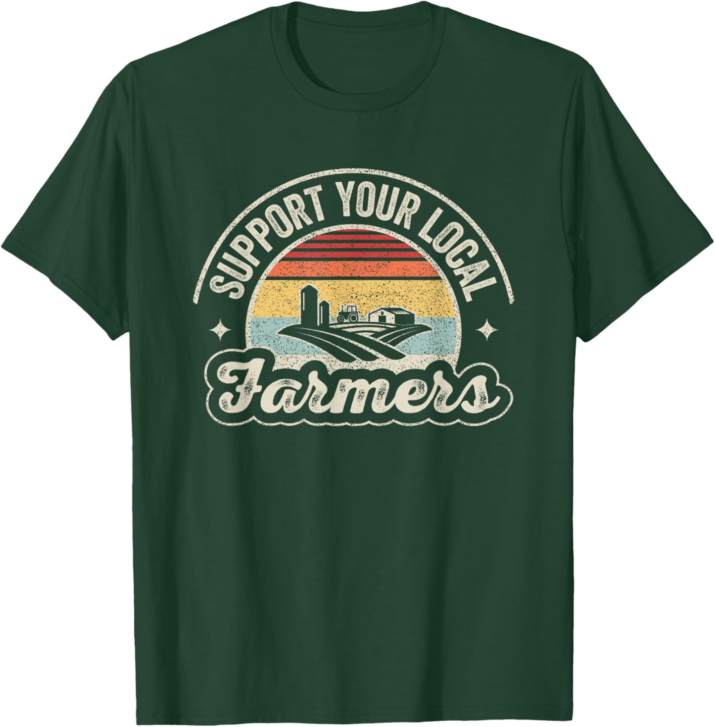 Outta Sight! Vintage Retro Farm Local Food Patriotic Farming Farmer - Black, -Adults, Short Sleeve, , Small T-Shirt - T-Shirt | Forest