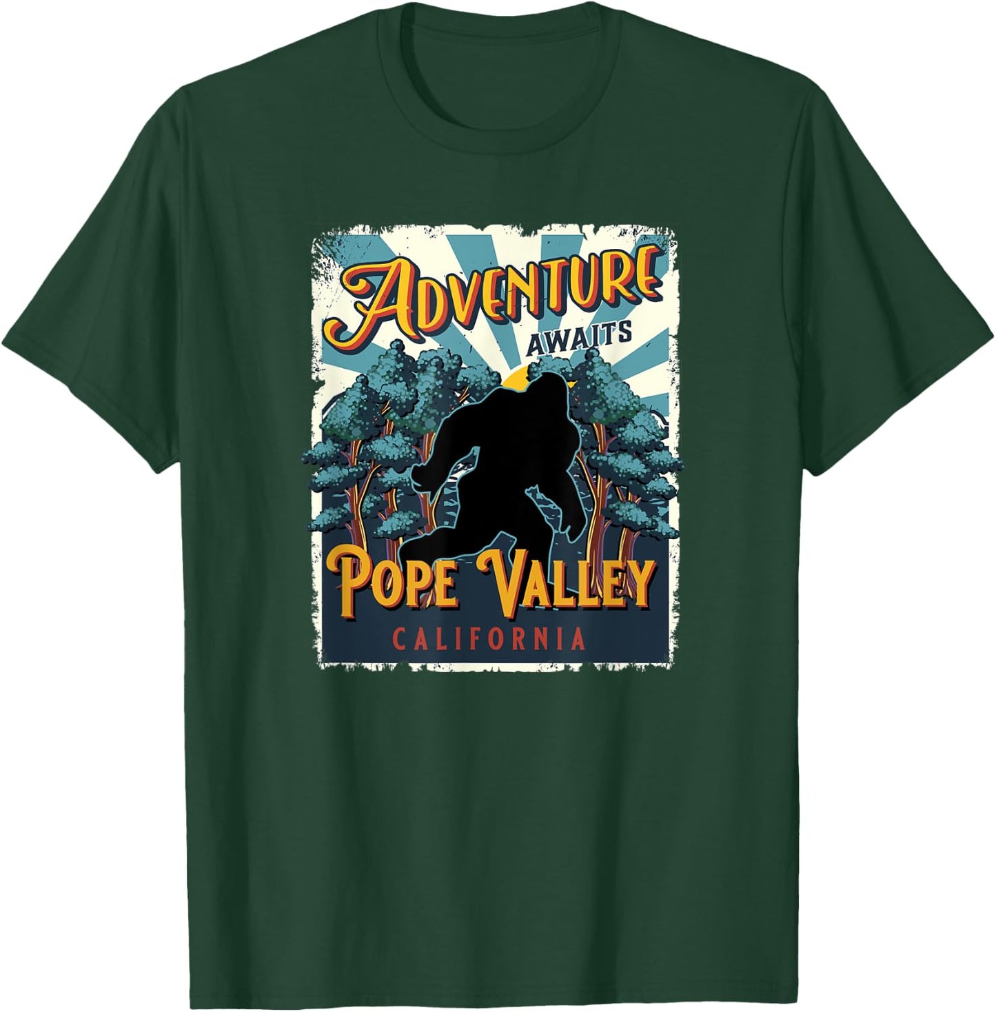 Pope Valley California Sasquatch Bigfoot Big Foot Souvenir T-Shirt - T-Shirt | Forest