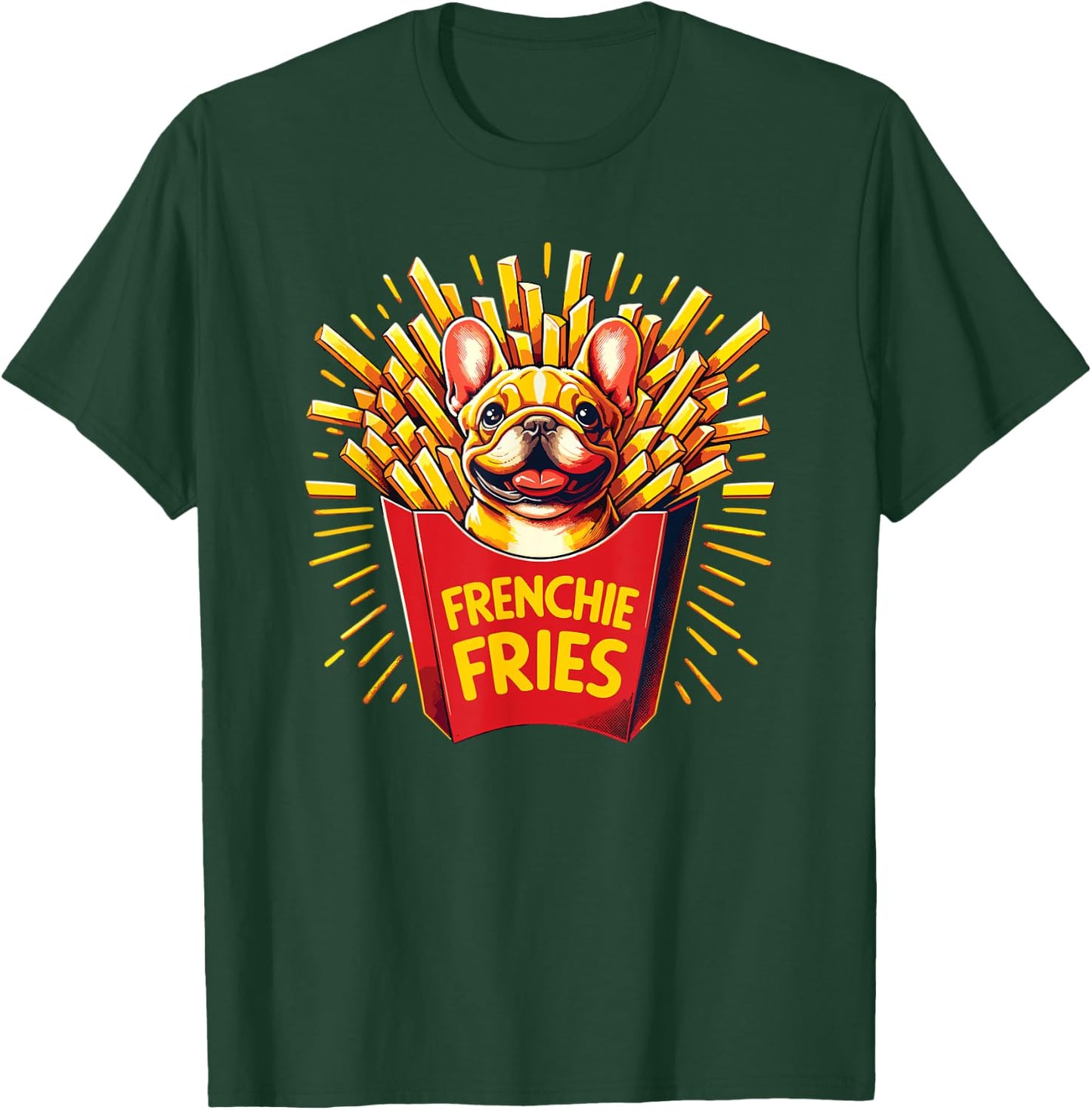 Frenchie Fries - Cute French Bulldog Funny Fries Women Girls Kids T-Shirt - T-Shirt | Forest