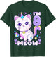 Birthday girl 8 years old, cat, unicorn, 8th birthday T-Shirt - T-Shirt | Forest