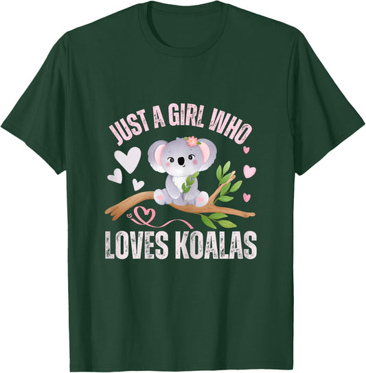 Just A Girl Who Loves koalas Funny Cute koala Lover Kids T-Shirt - T-Shirt | Forest