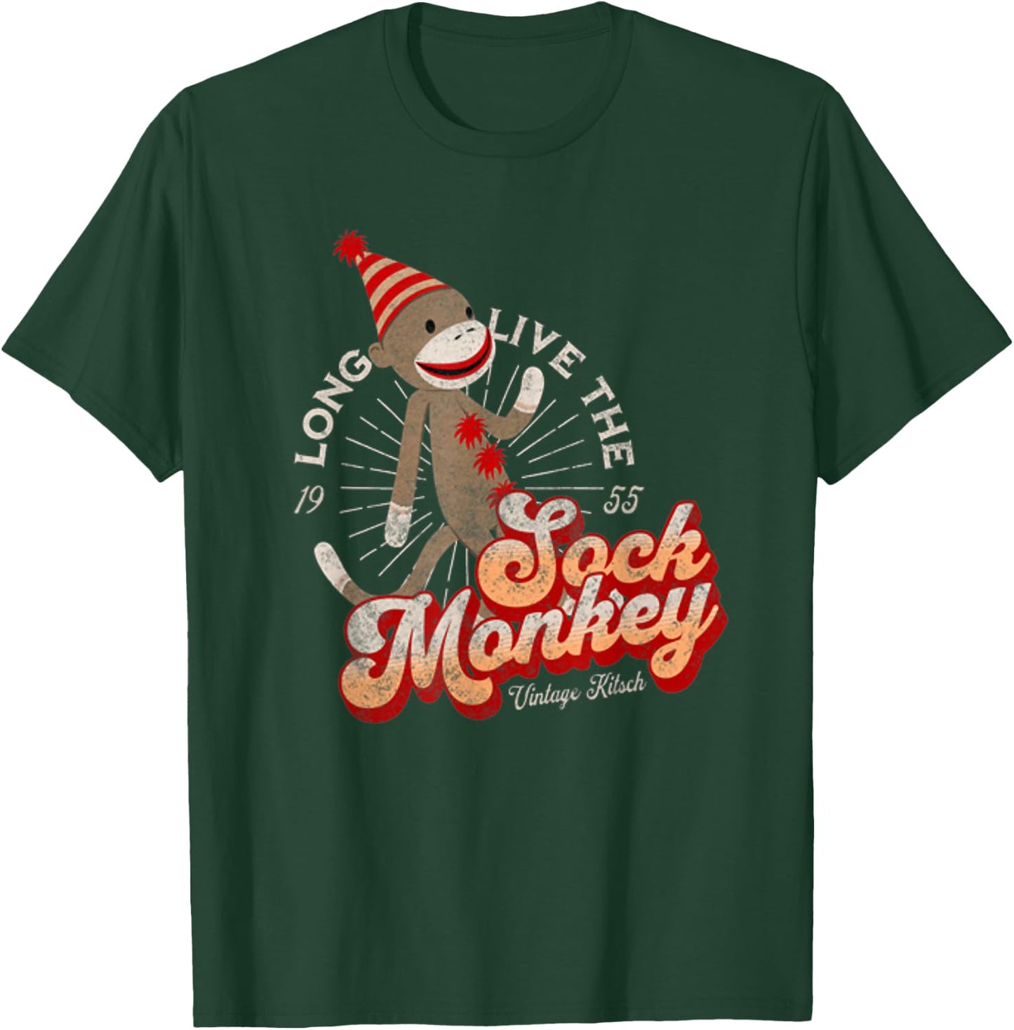 Long Live the Sock Monkey Est 1955 Cute Sock Monkey T-Shirt - T-Shirt | Forest