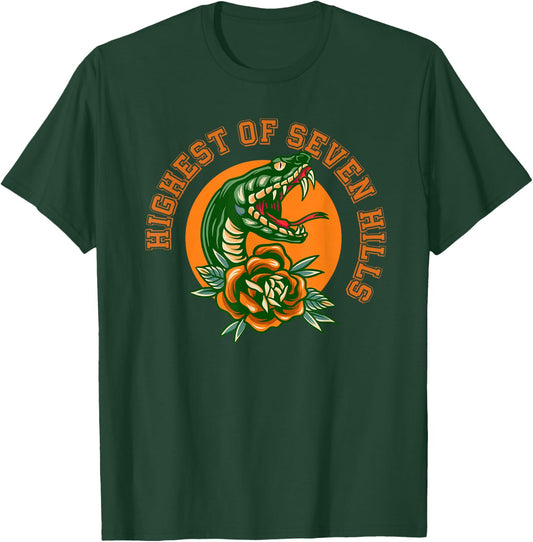 Highest of Seven Hills Rattler and Rose T-Shirt - T-Shirt | Forest