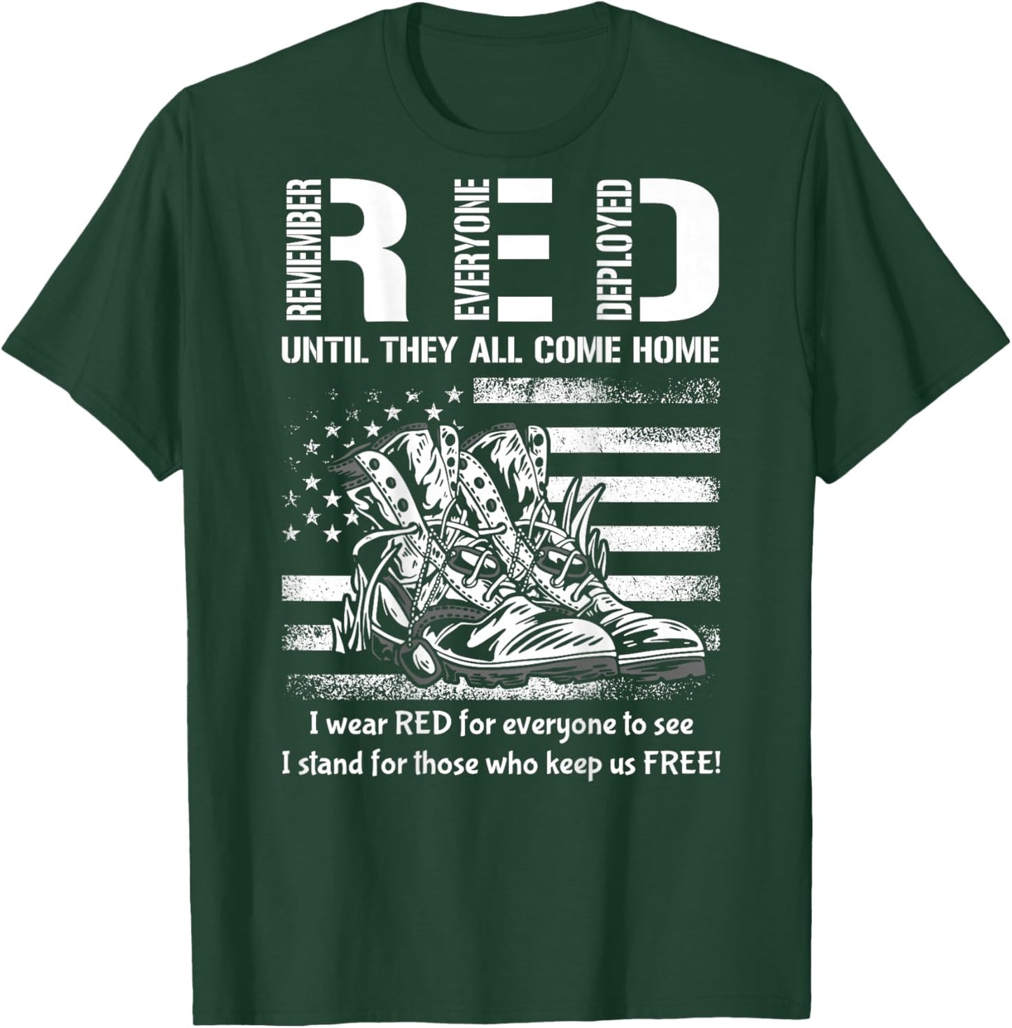 Vintage Red Friday Until They Come Home USA American Flag T-Shirt - T-Shirt | Forest