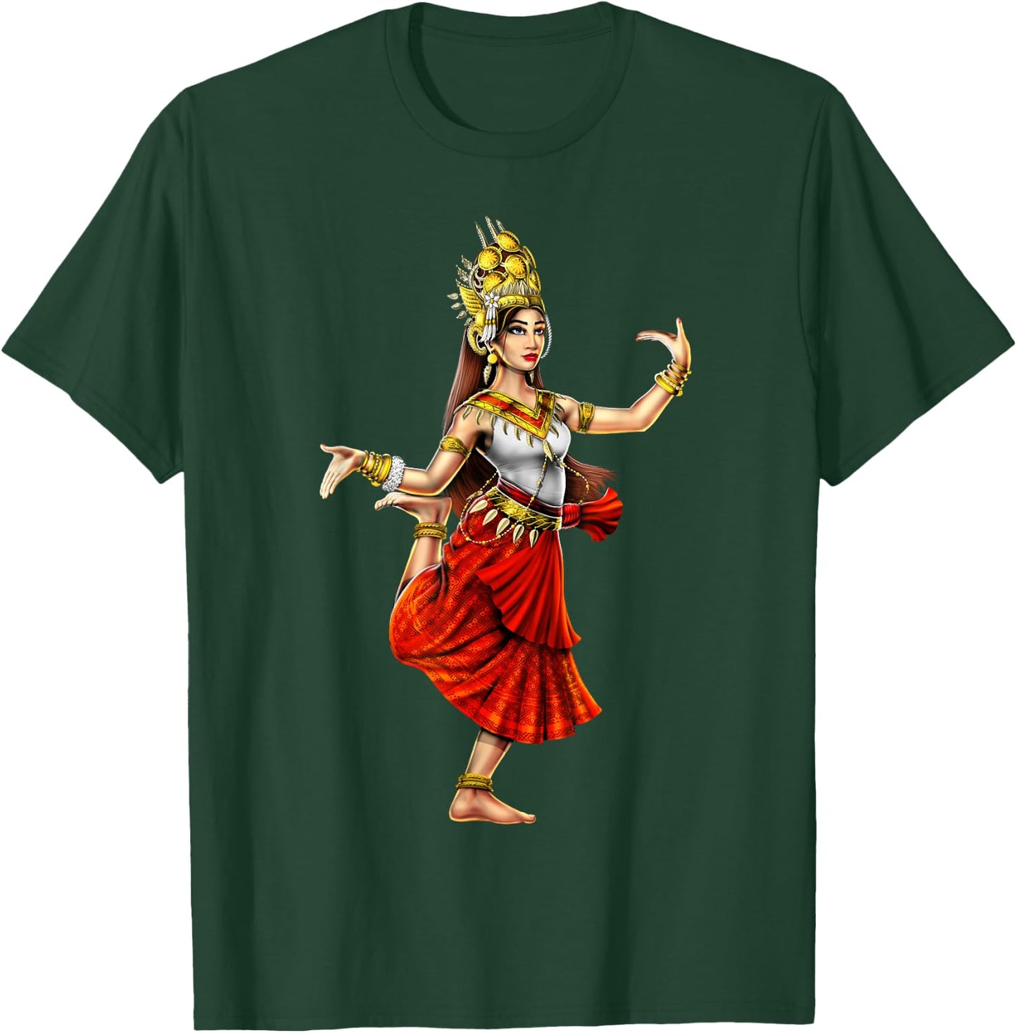 Cambodian Khmer Traditional Dance Girl Apsara T-Shirt - T-Shirt | Forest