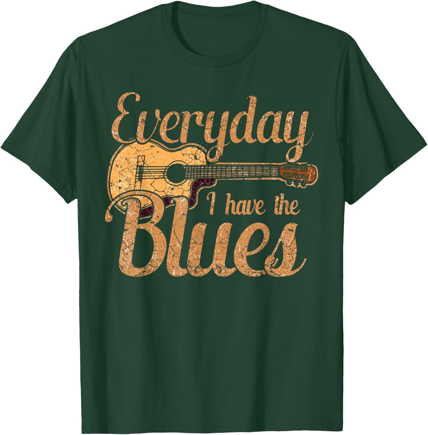 Blues Music Band Lover Vintage Guitar Teacher Funny Blues T-Shirt - T-Shirt | Forest