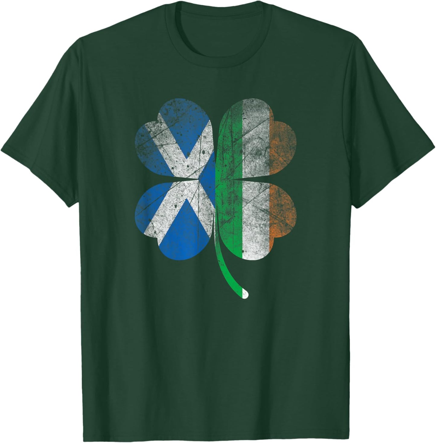 Irish Scottish flag Shamrock Ireland Saint Patricks Day T-Shirt - T-Shirt | Forest