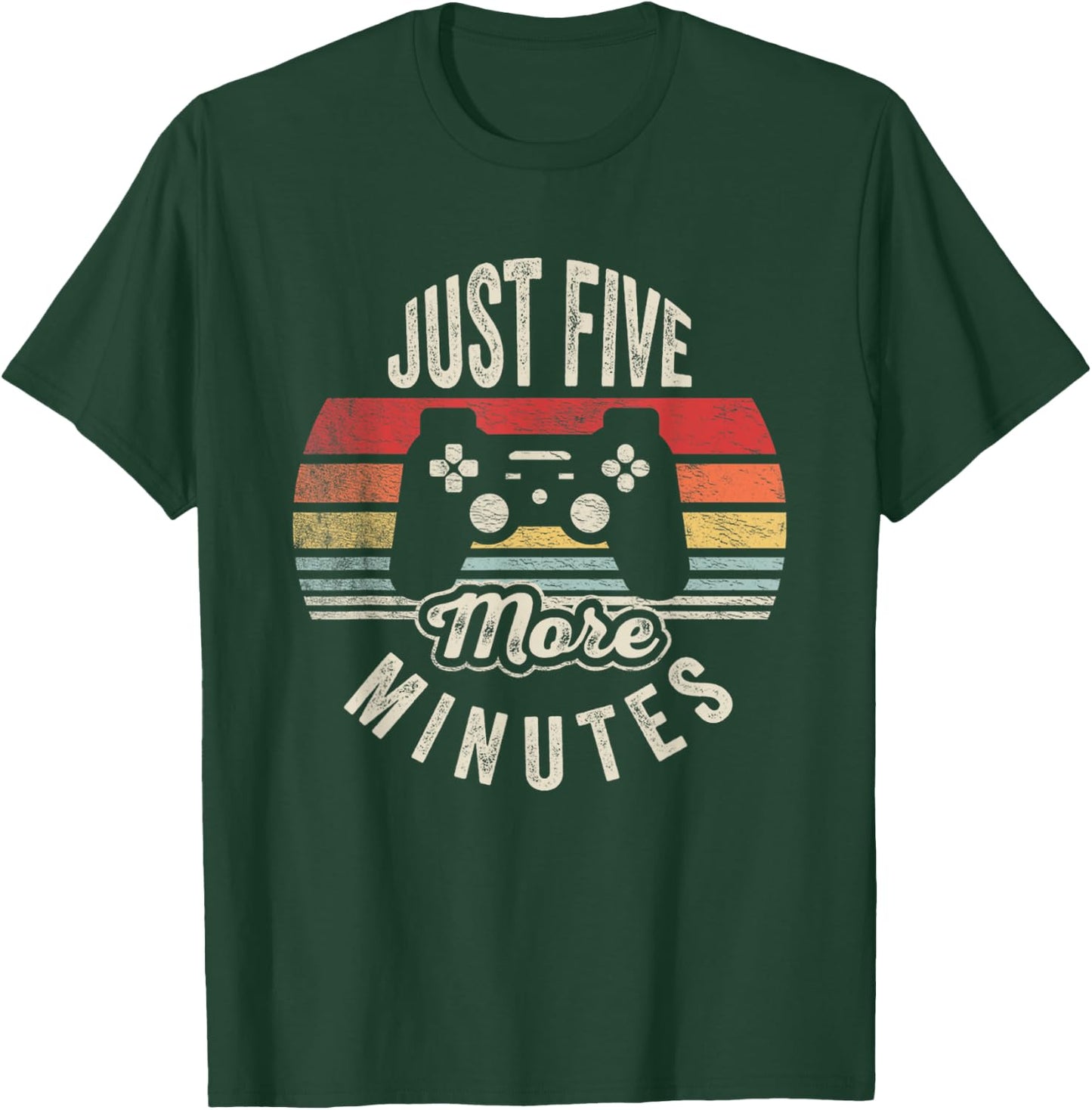 Retro Vintage Gamer Statement Just Five More Minutes T-Shirt - T-Shirt | Forest