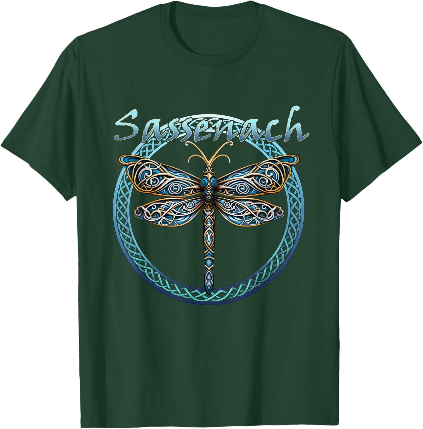 Sassenach Gaelic Dragonfly Scottish Outlander T-Shirt - T-Shirt | Forest