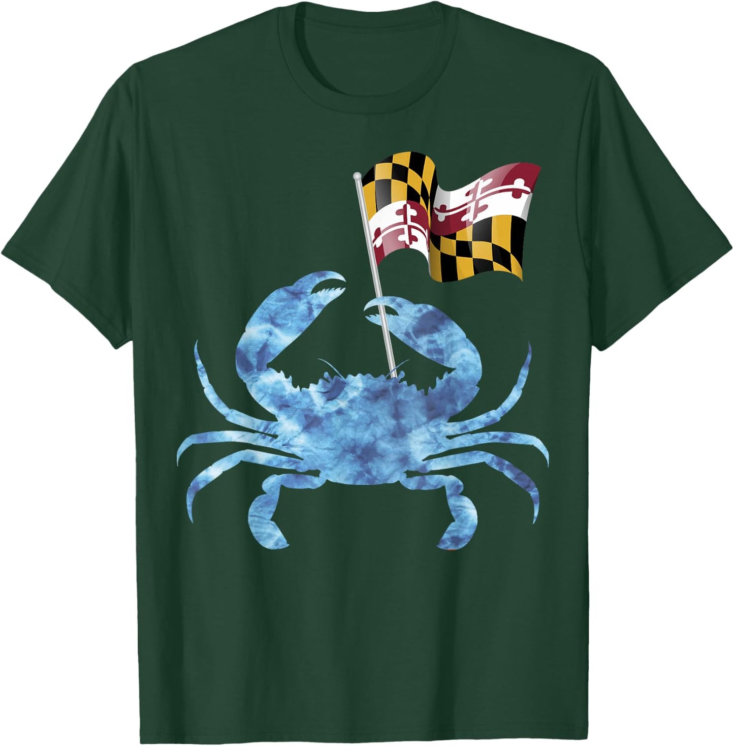 Maryland Blue Crab Flag of Maryland Family Vacation Camping T-Shirt - T-Shirt | Forest