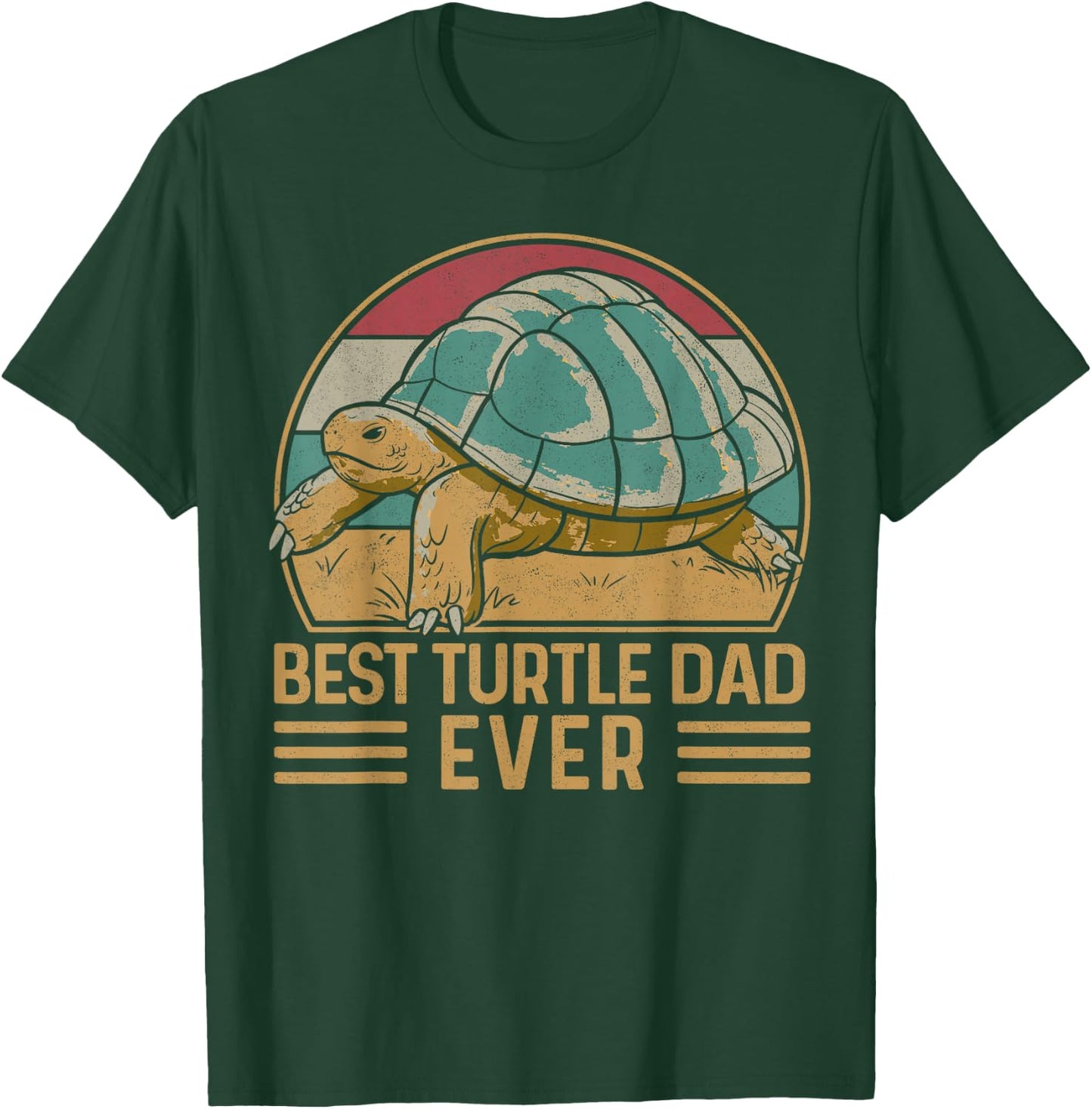 Sea Turtle Tortoise Dad Retro Vintage Best Turtle Dad Ever T-Shirt - T-Shirt | Forest