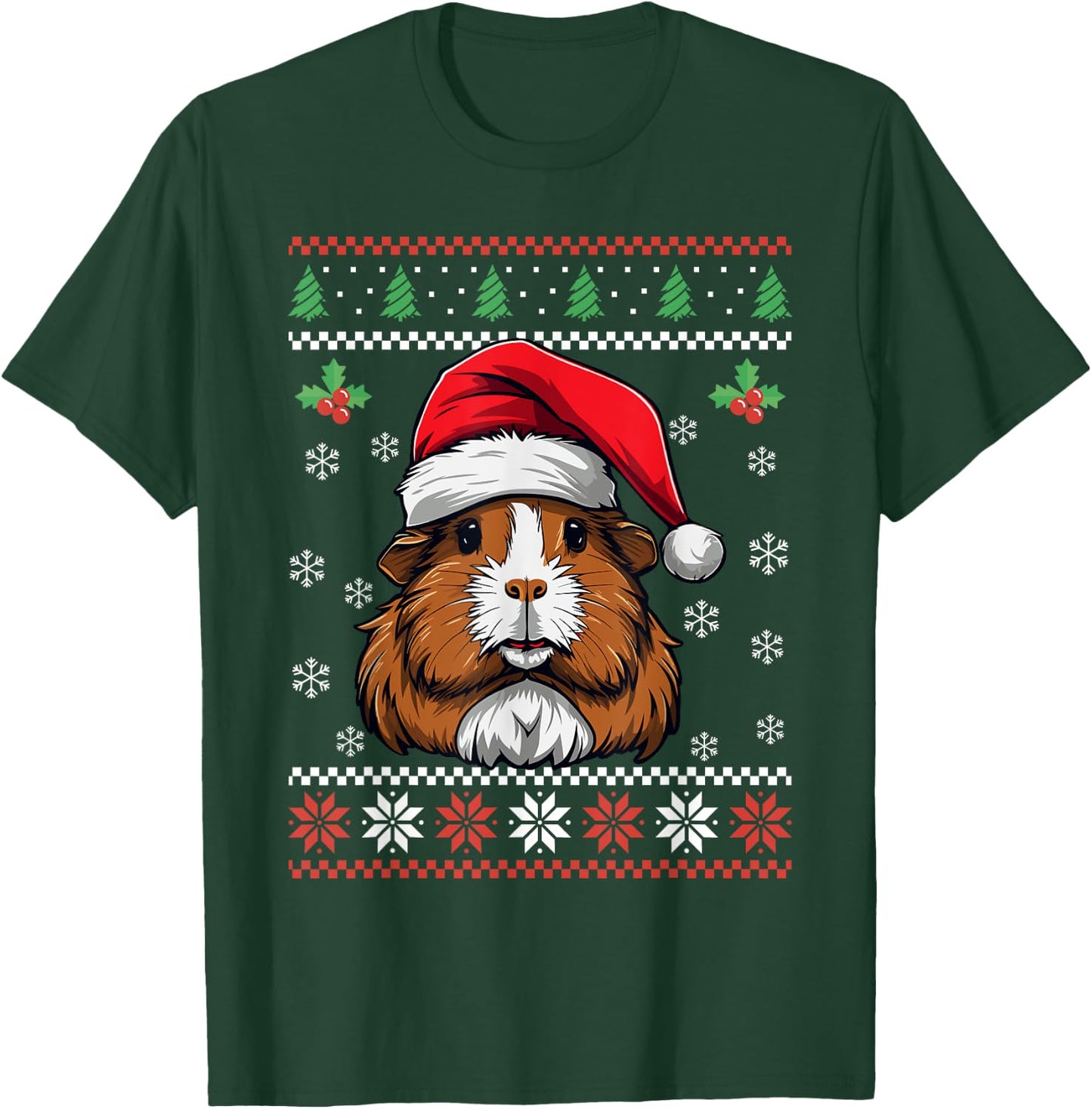 Guinea Pig Ugly Christmas Sweater Xmas for Adults Kids T-Shirt - T-Shirt | Forest
