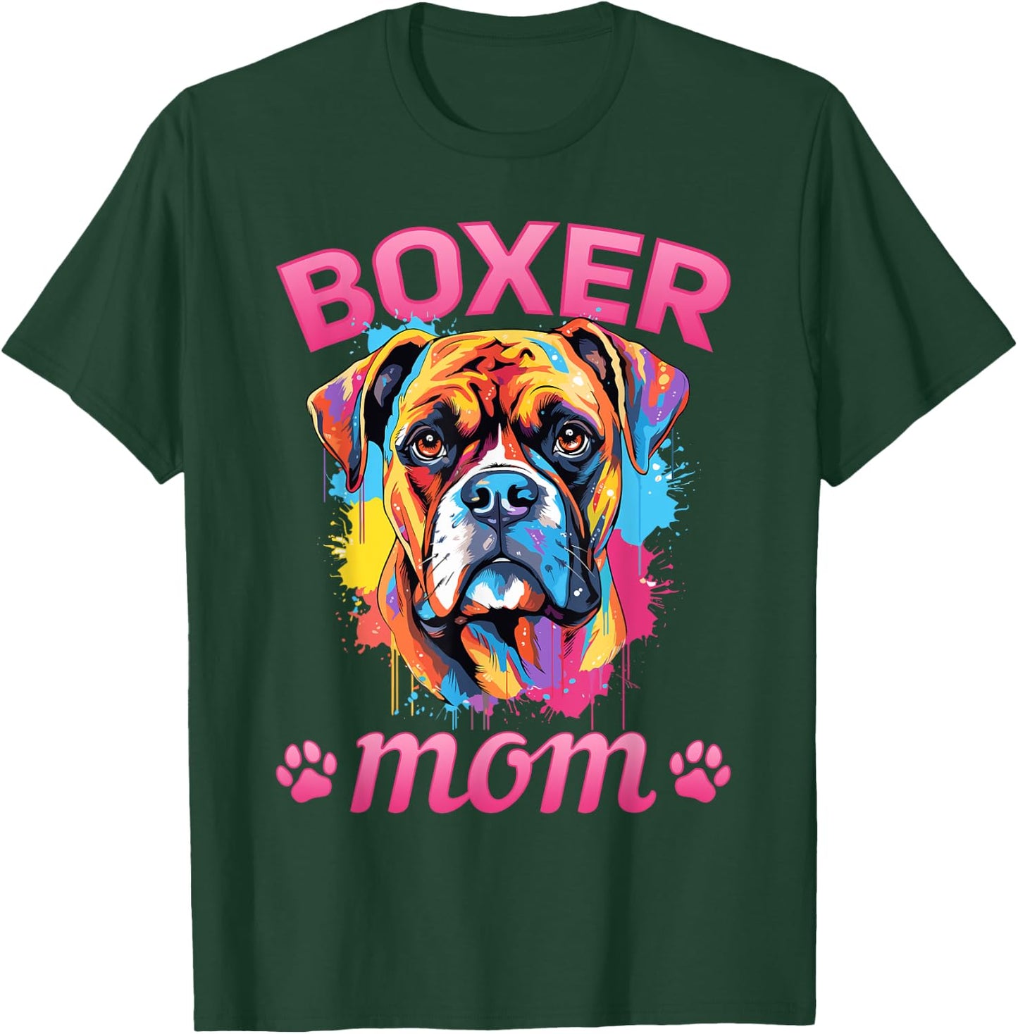 Boxer Dog Breed Pet - Boxer mom Women Girls Kids T-Shirt - T-Shirt | Forest