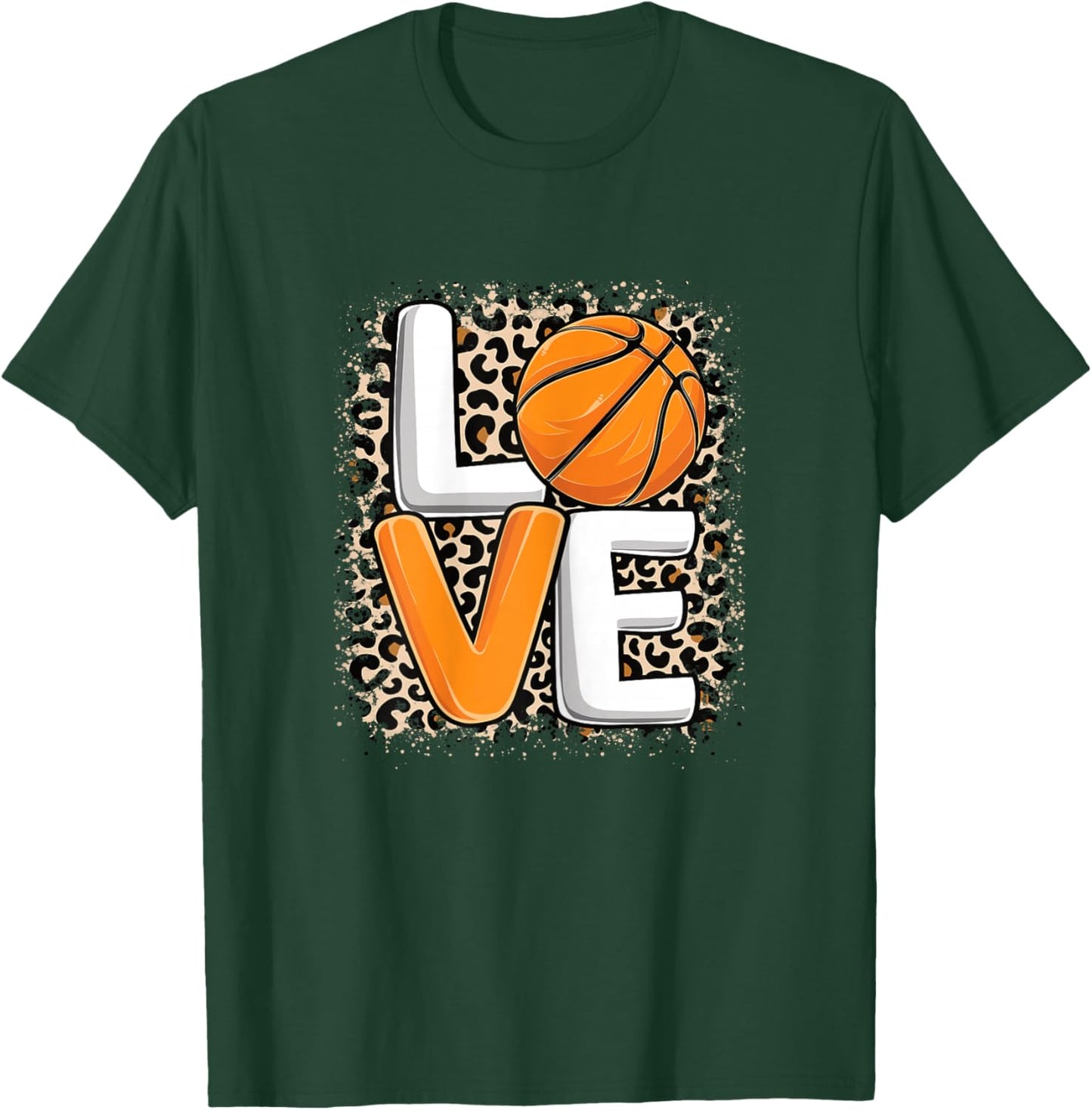 Love Basketball Cute Basketball Player Women Girls T-Shirt - T-Shirt | Forest