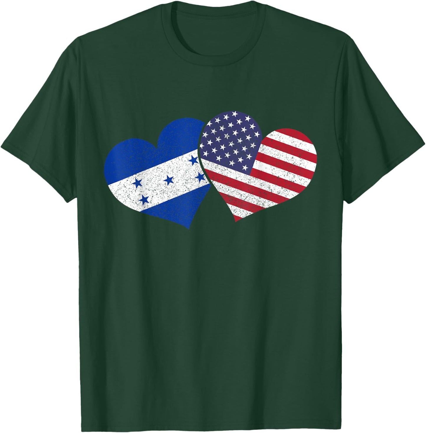 Honduras USA American Honduran Flag Pride Heritage Patriotic T-Shirt - T-Shirt | Forest
