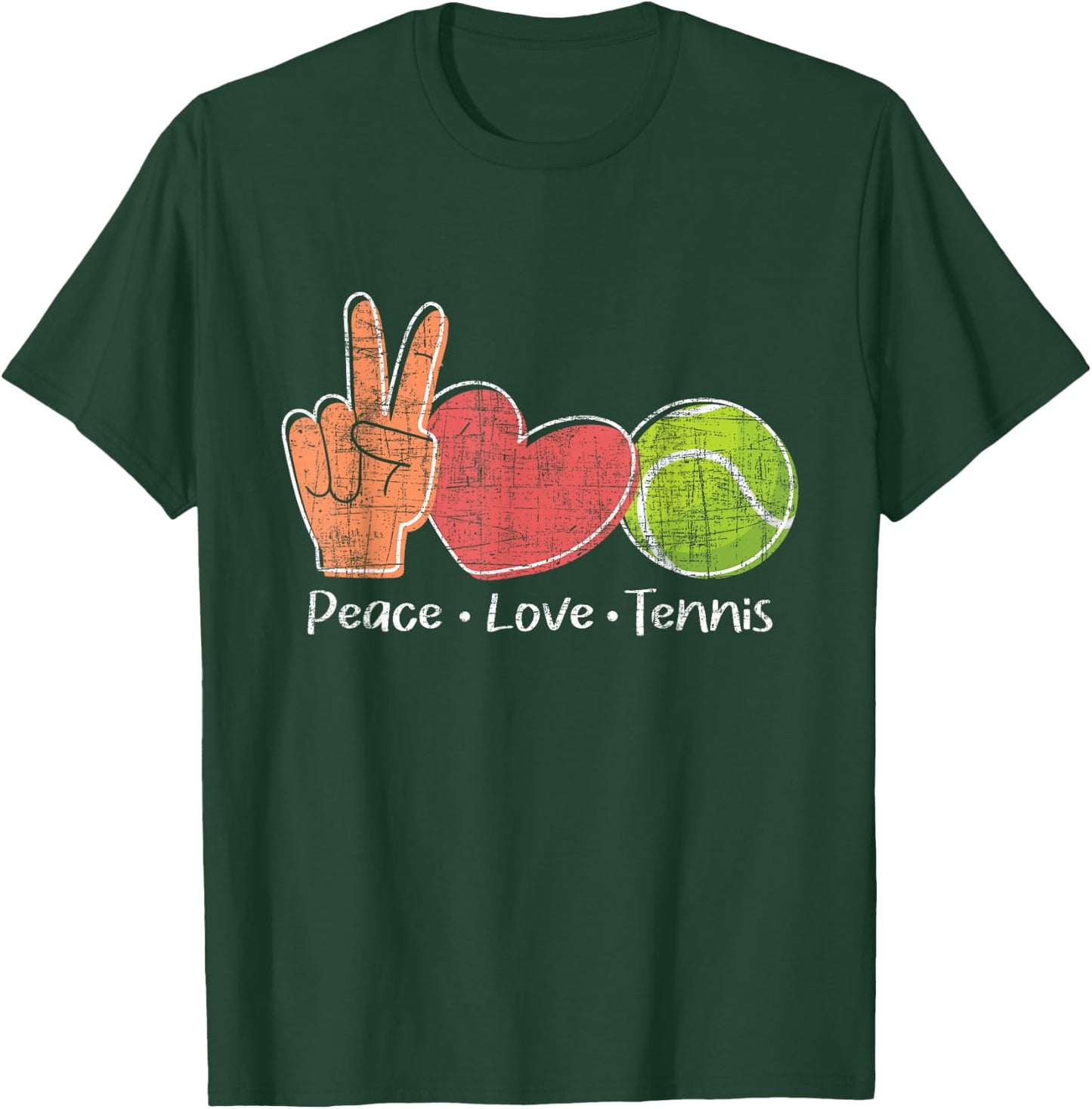 Peace Love Tennis - Tournament Player T-Shirt - T-Shirt | Forest