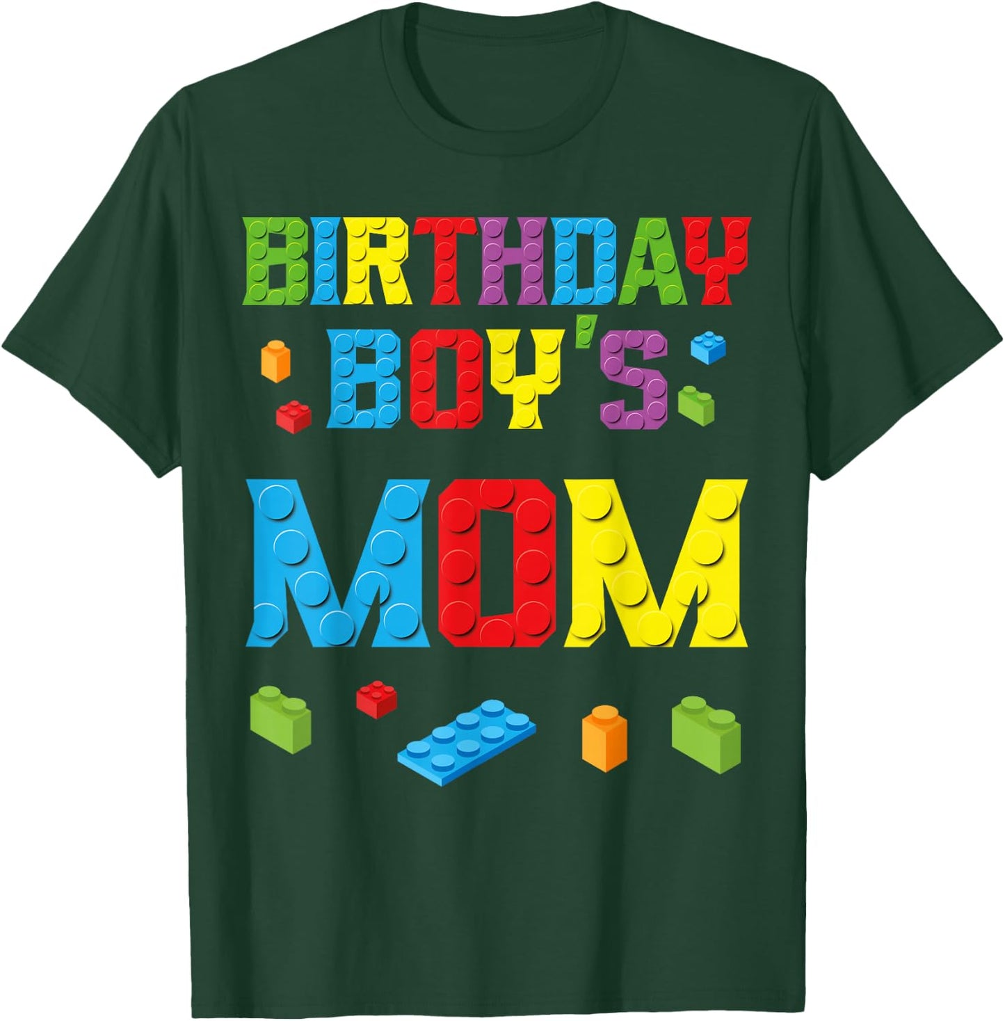 Master Builder Birthday Boy's Mom Building Bricks Blocks Small T-Shirt - T-Shirt | Forest