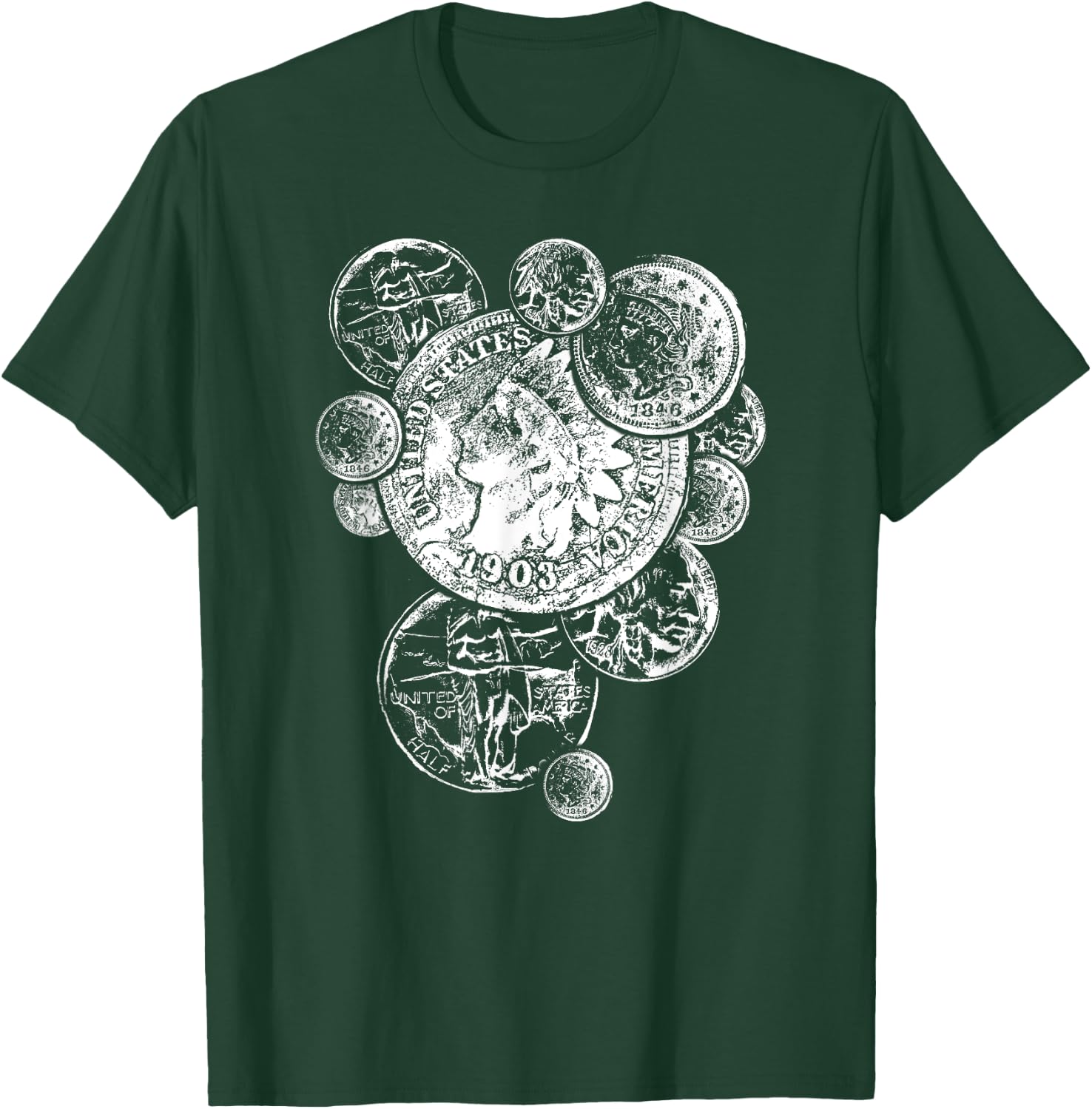 Coin collector gifts 4 u Men's Vintage Coin Collecting , Black, Small T-Shirt - T-Shirt | Forest