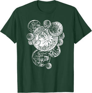 Coin collector gifts 4 u Men's Vintage Coin Collecting , Black, Small T-Shirt - T-Shirt | Forest
