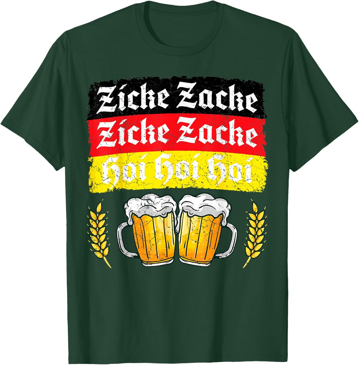 Ziche Zache Oktoberfest Germany Flag Prost German T-Shirt - T-Shirt | Forest