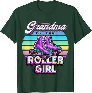 Grandma Roller Girl Roller Skating Birthday Matching Family T-Shirt - T-Shirt | Forest