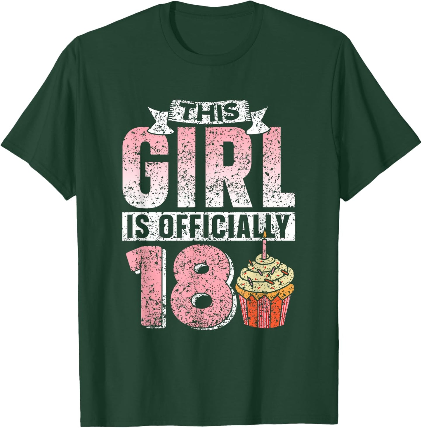 This Girl Is Officially 18 Eighteen Birthday Party T-Shirt - T-Shirt | Forest