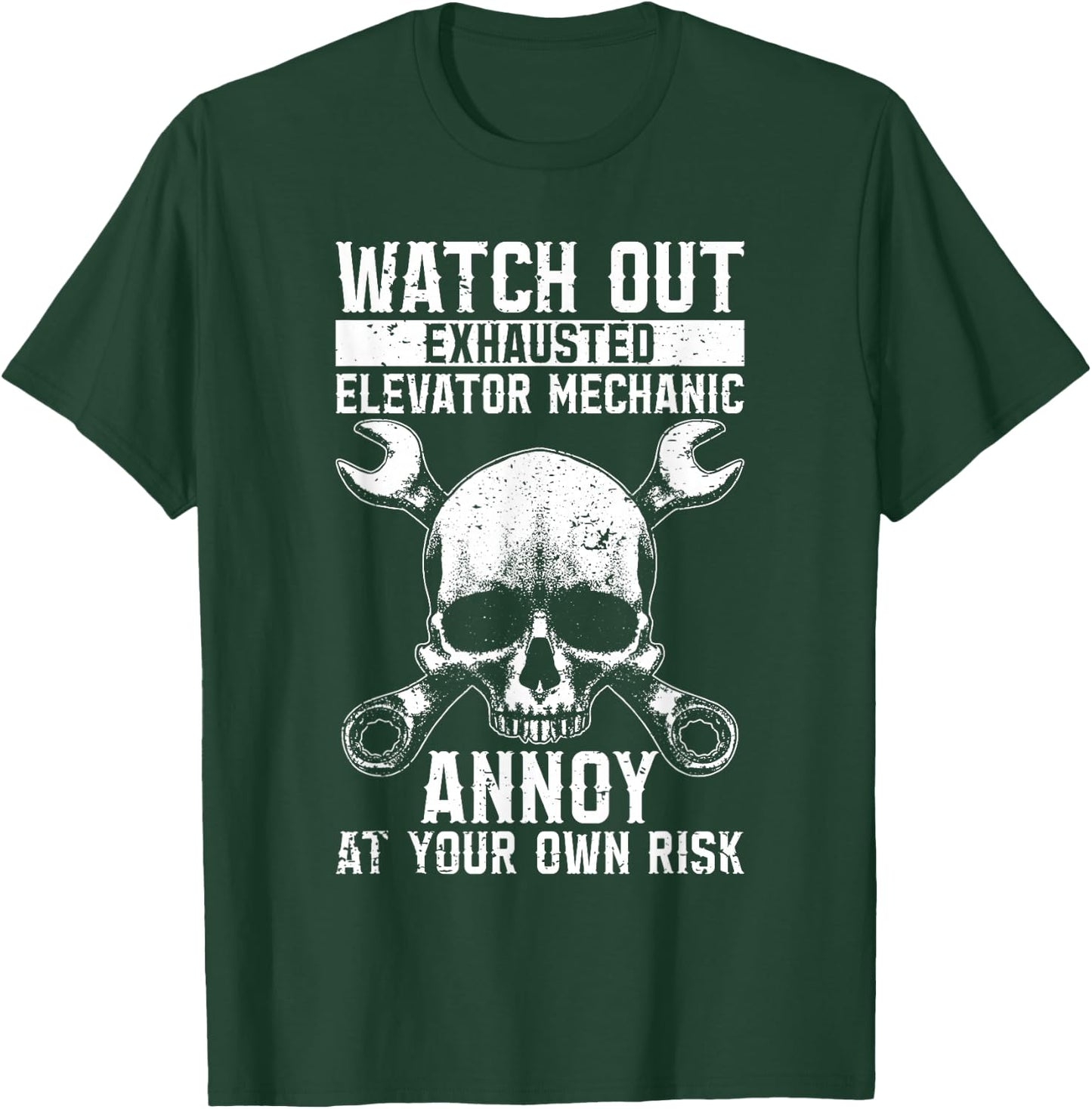 Exhausted Elevator Mechanic Technician Engineer Elevators T-Shirt - T-Shirt | Forest