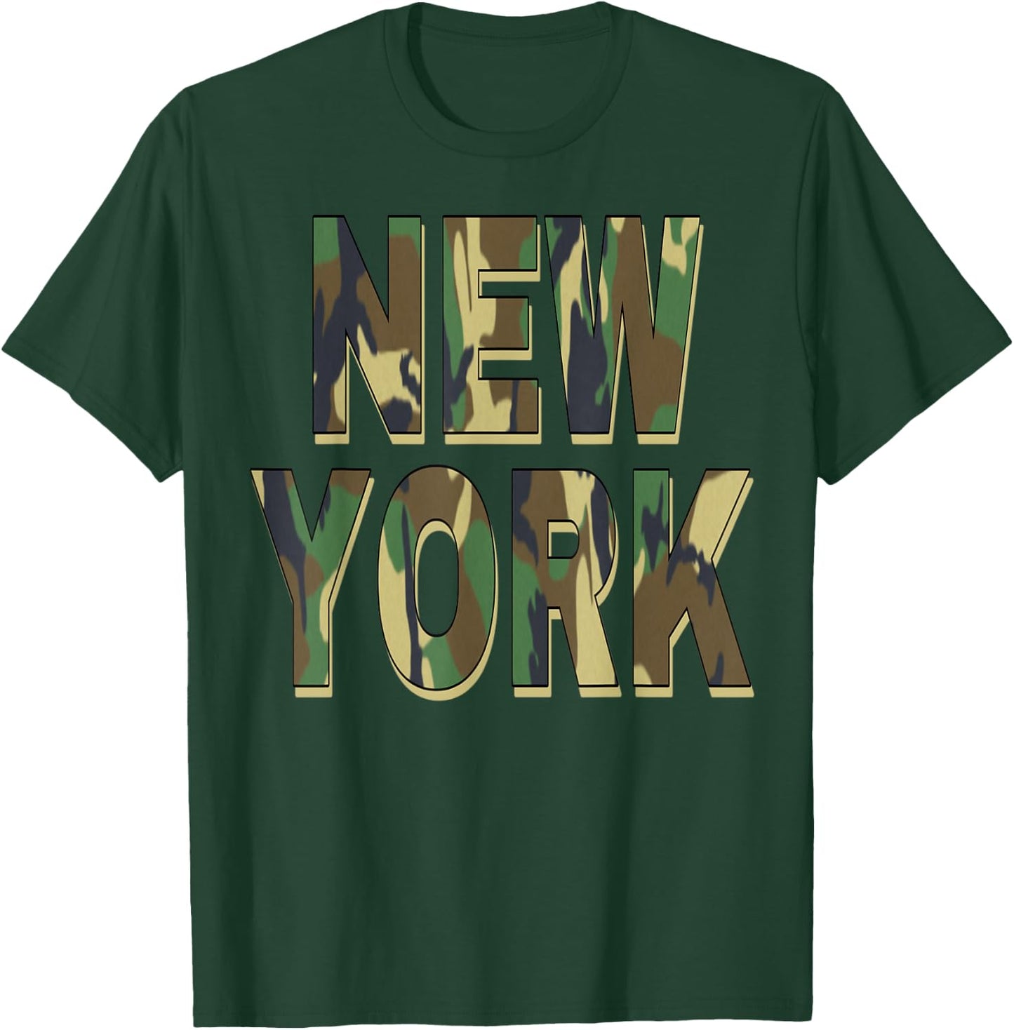New York Camouflage Men Women & Kids Camo New York T-Shirt - T-Shirt | Forest