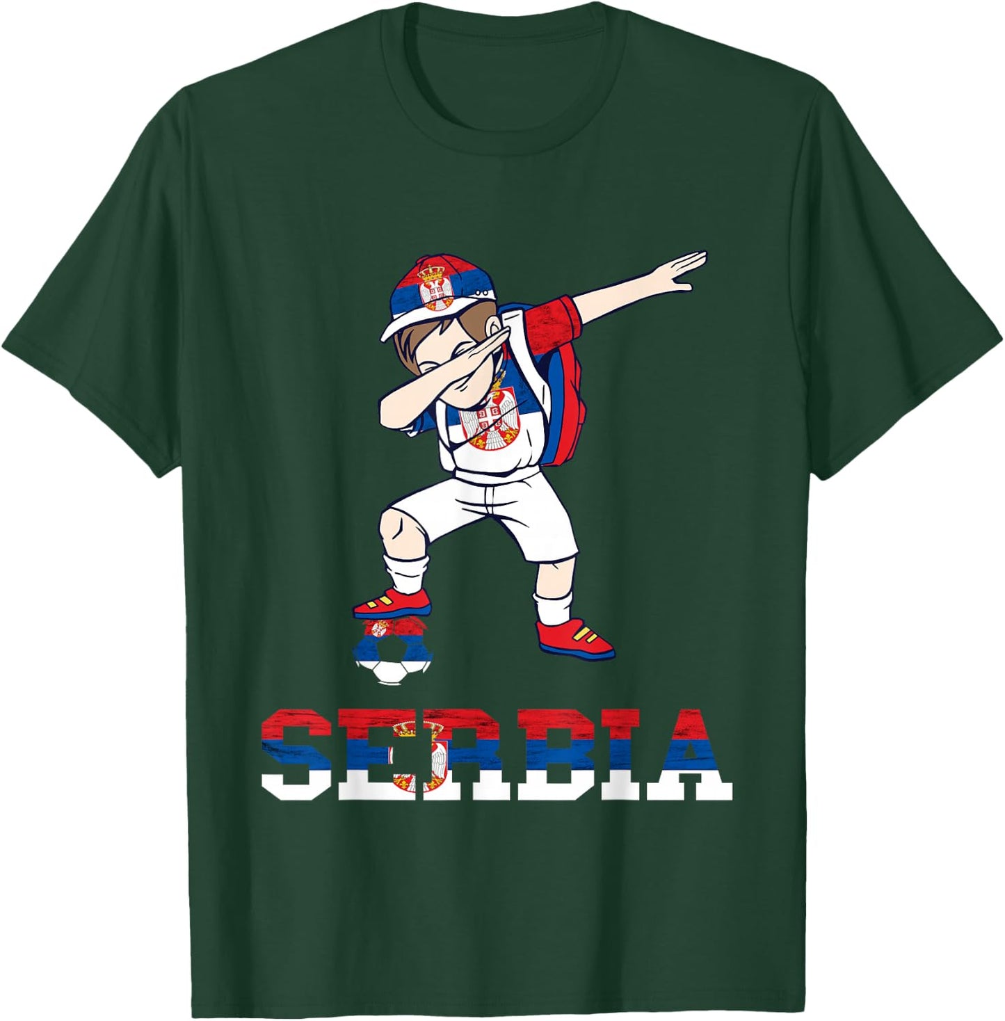 Boy Serbian Flag Serbian Roots Serbia Serbian Soccer Team T-Shirt - T-Shirt | Forest
