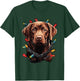 Chocolate Labrador Dog Christmas Lights Santa Hat Xmas T-Shirt - T-Shirt | Forest