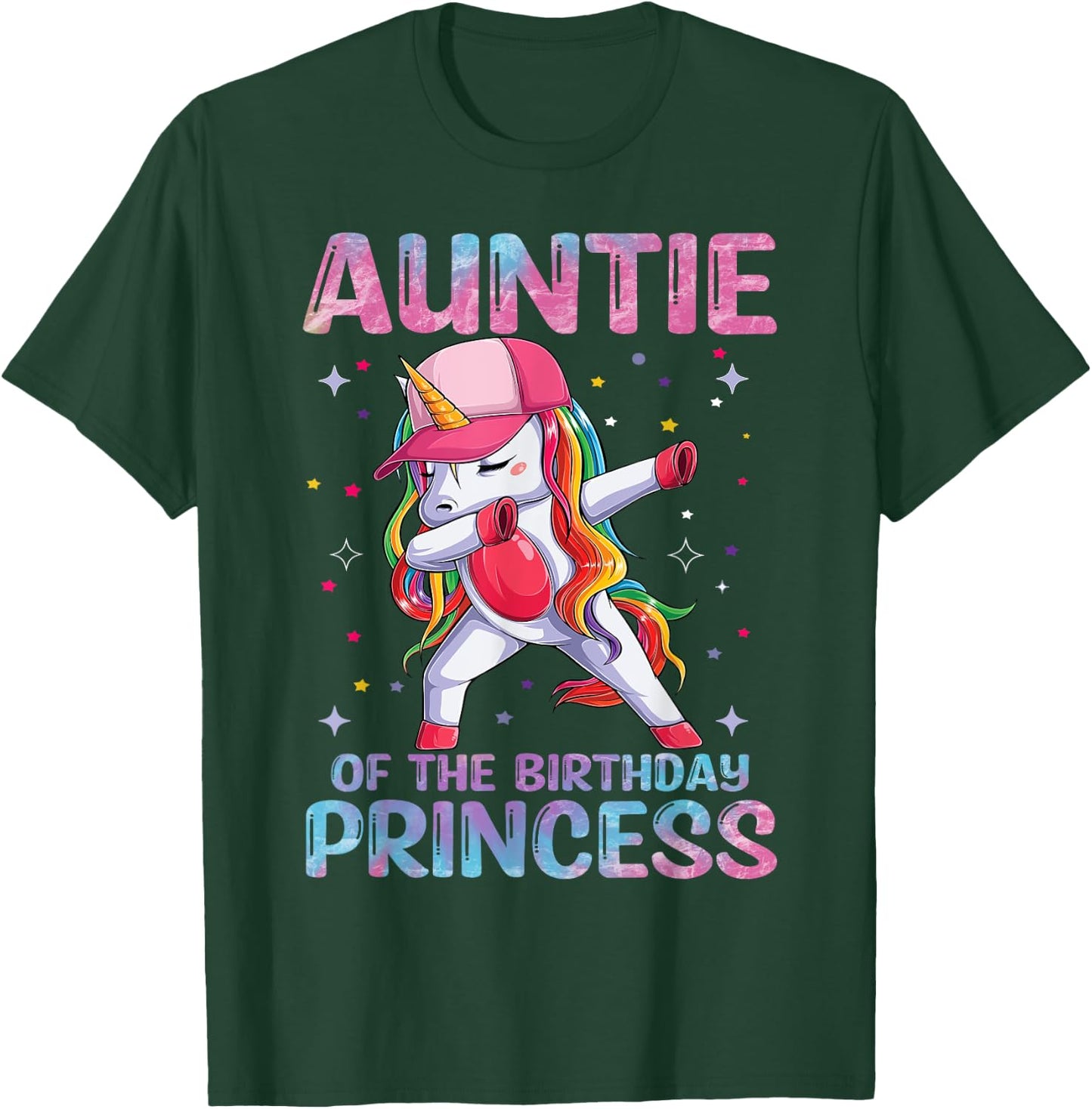 Auntie of the Birthday Princess Girl Dabbing Unicorn Aunt T-Shirt - T-Shirt | Forest