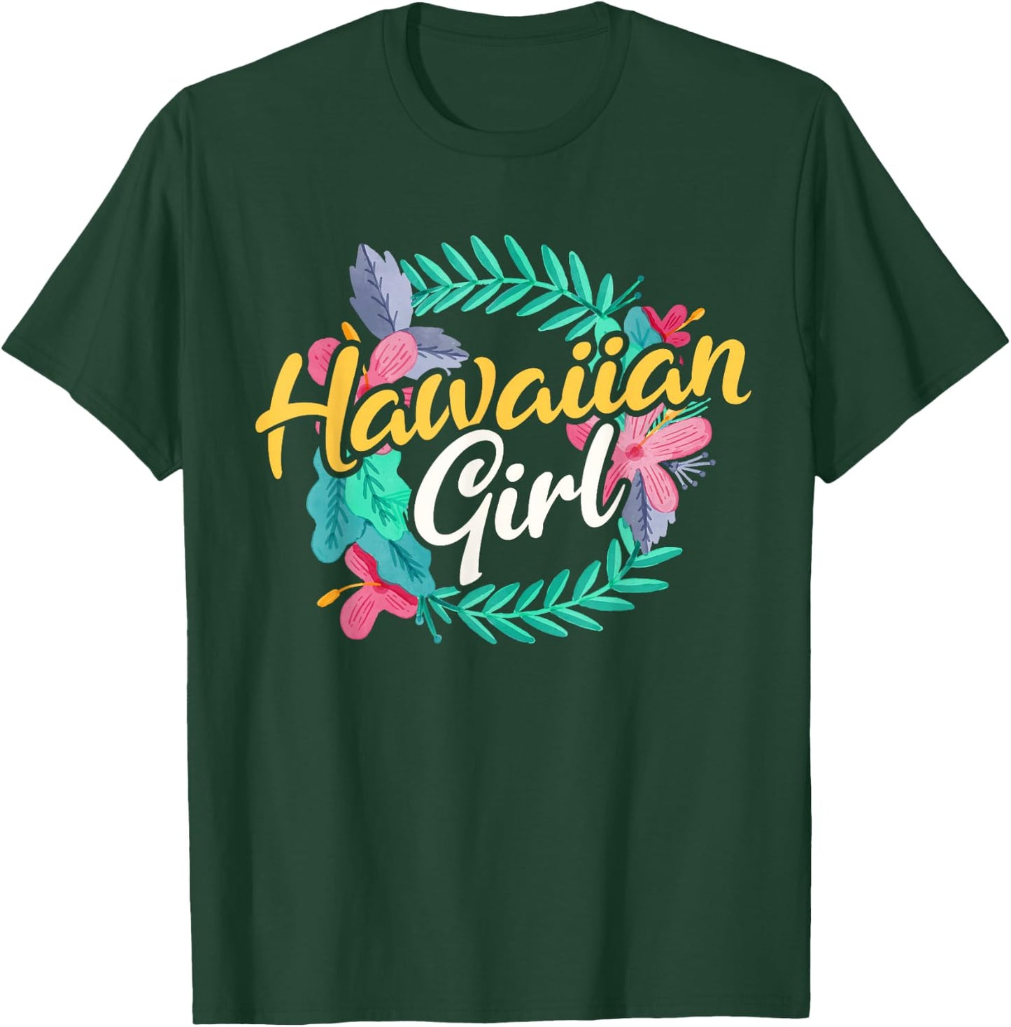 Islands Vintage Souvenir Hawaiian Girl T-Shirt - T-Shirt | Forest