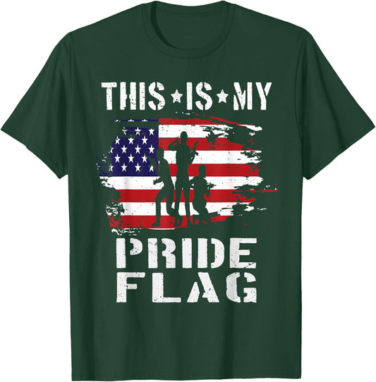 This is my pride flag Usa American 4th of July Patriotic T-Shirt - T-Shirt | Forest