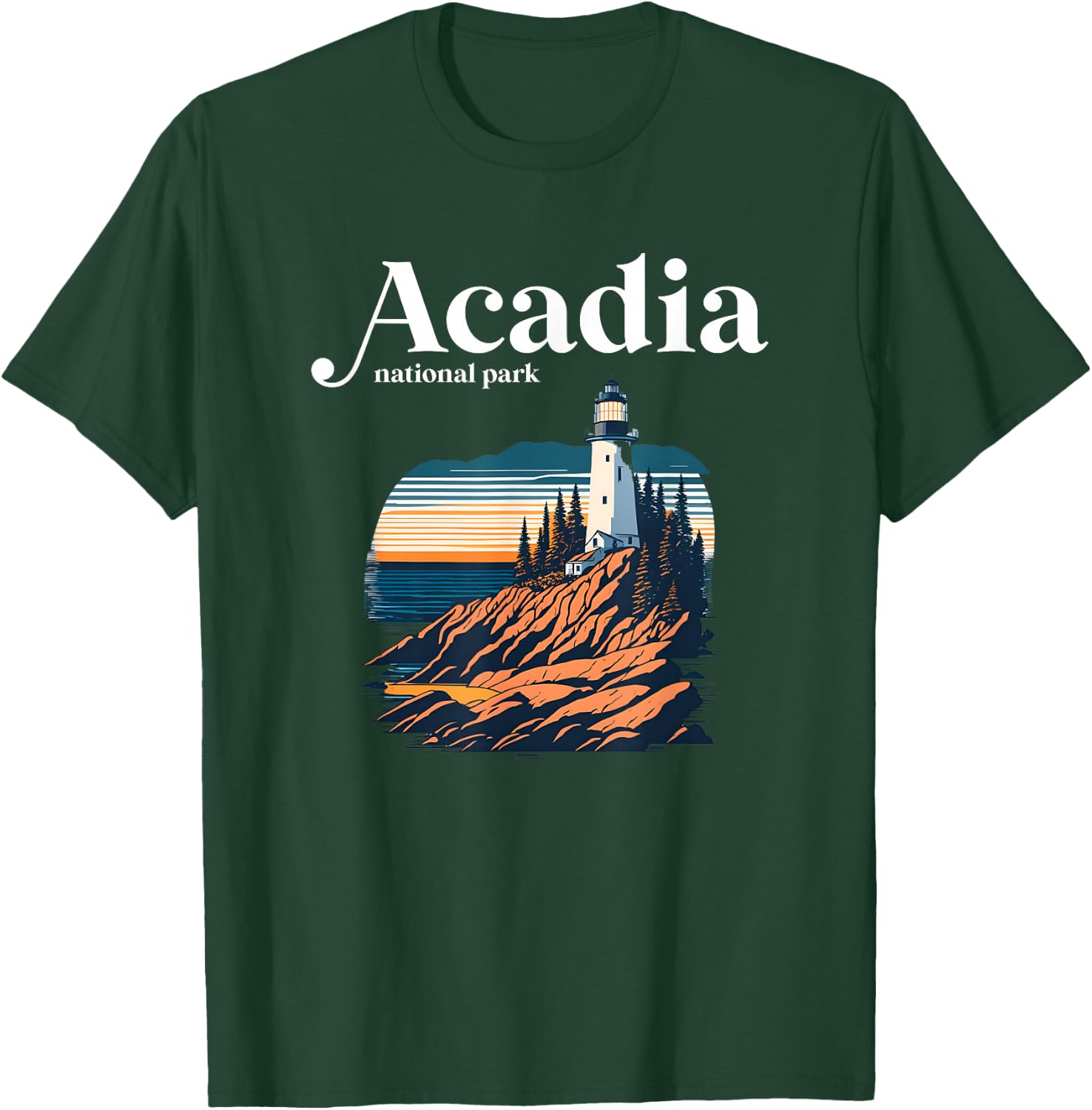 Acadia National Park Maine Retro Style T-Shirt - T-Shirt | Forest