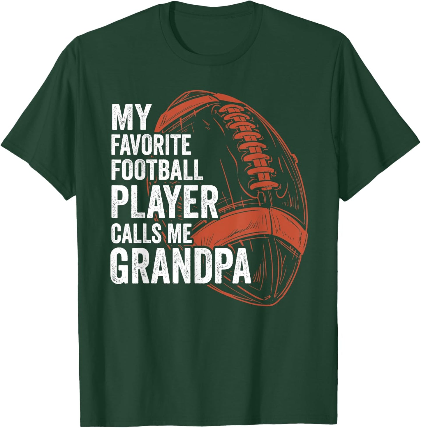 Funny Retro My Favorite Football Player Calls Me Grandpa T-Shirt - T-Shirt | Forest