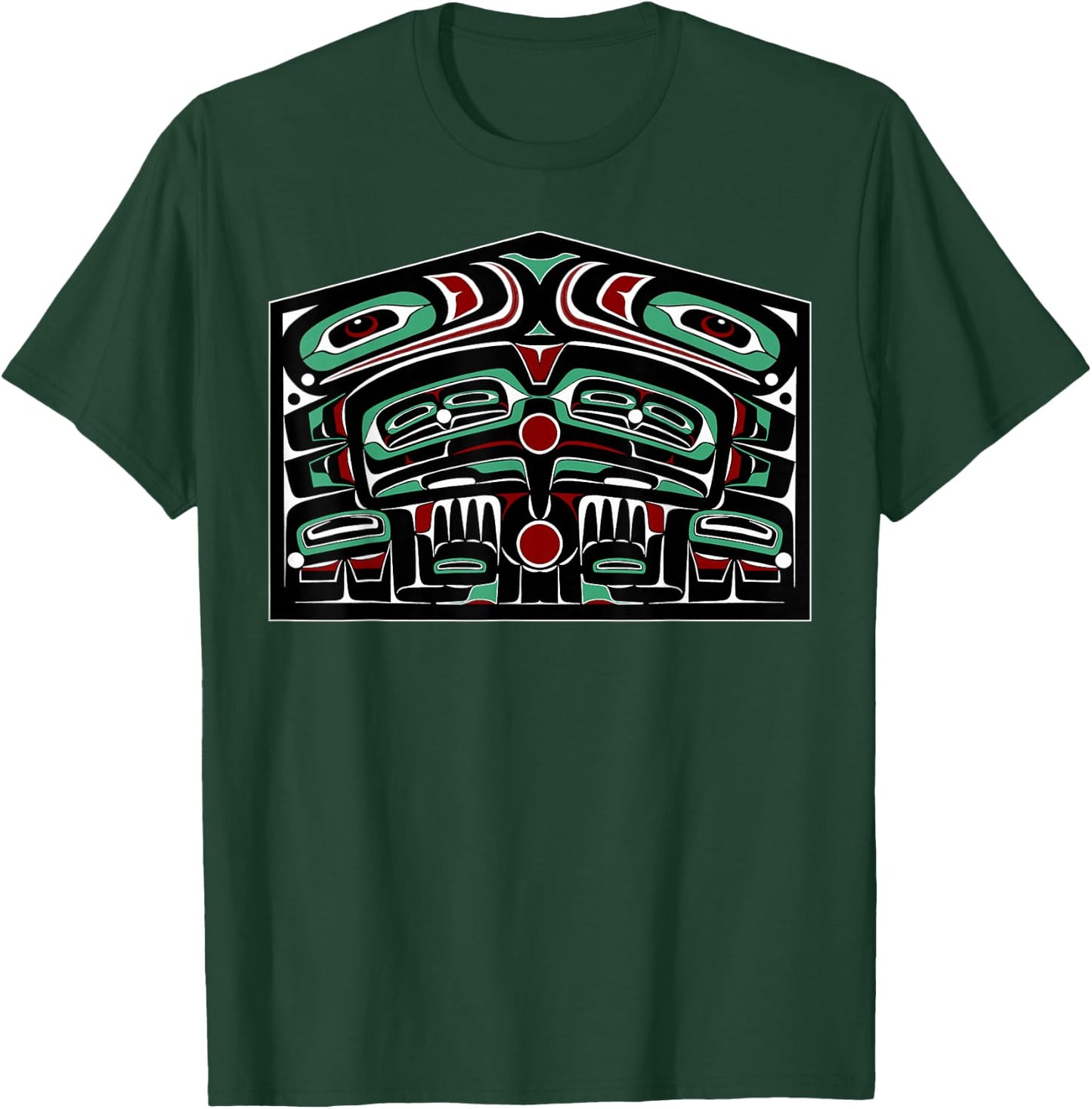 Alaska Native American Art Style Tlingit Haida Indigenous T-Shirt - T-Shirt | Forest