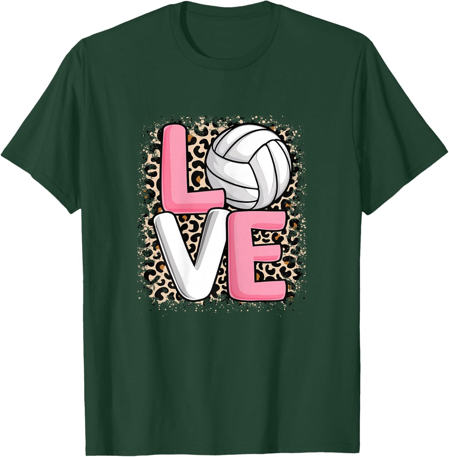 Love Volleyball Cute Volleyball Player Women Girls T-Shirt - T-Shirt | Forest