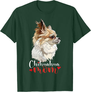 Long Haired Chihuahua Mom Chiwawa Long Hair Mama Dog Lover T-Shirt - T-Shirt | Forest