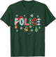 Police Christmas Santa Hat Funny Xmas Tree Plaid Pajama T-Shirt - T-Shirt | Forest
