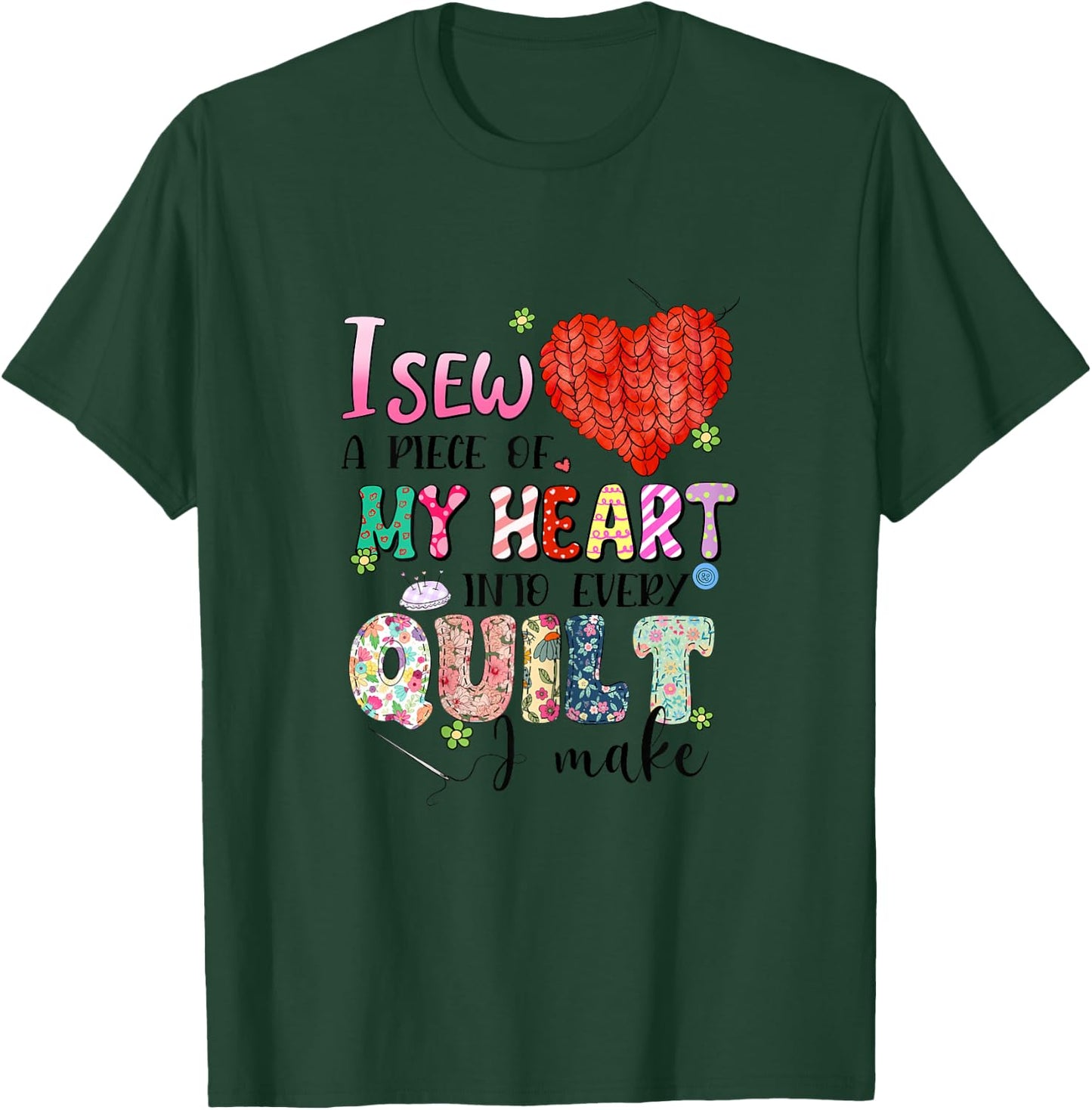 Sewing Mom Quilting Yarn Graphic Seamstress Sewing Themed T-Shirt - T-Shirt | Forest