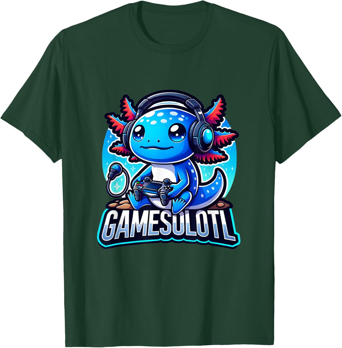 Gamesolotl Axolotl Gamer kawaii Anime kids T-Shirt - T-Shirt | Forest