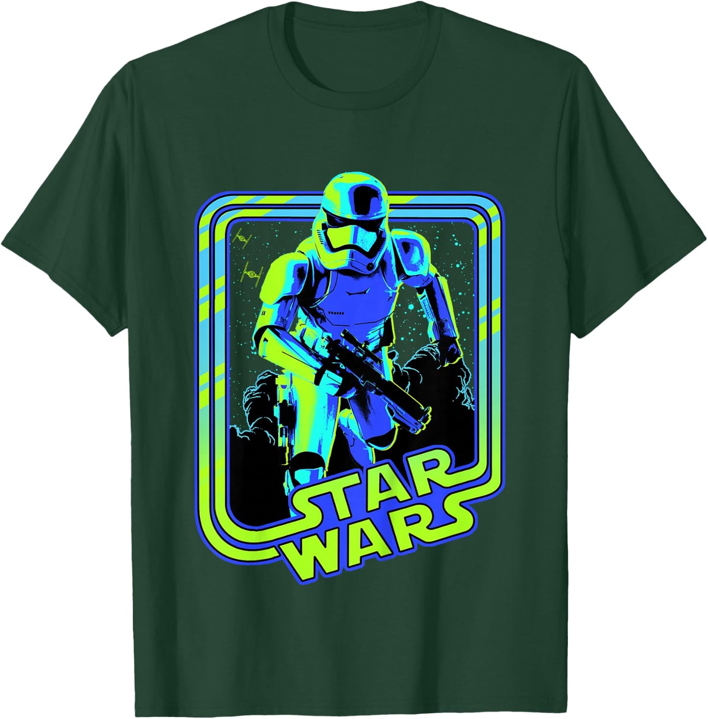 Kids Star Wars Classic Stormtrooper Retro Neon Glow Poster T-Shirt - T-Shirt | Forest
