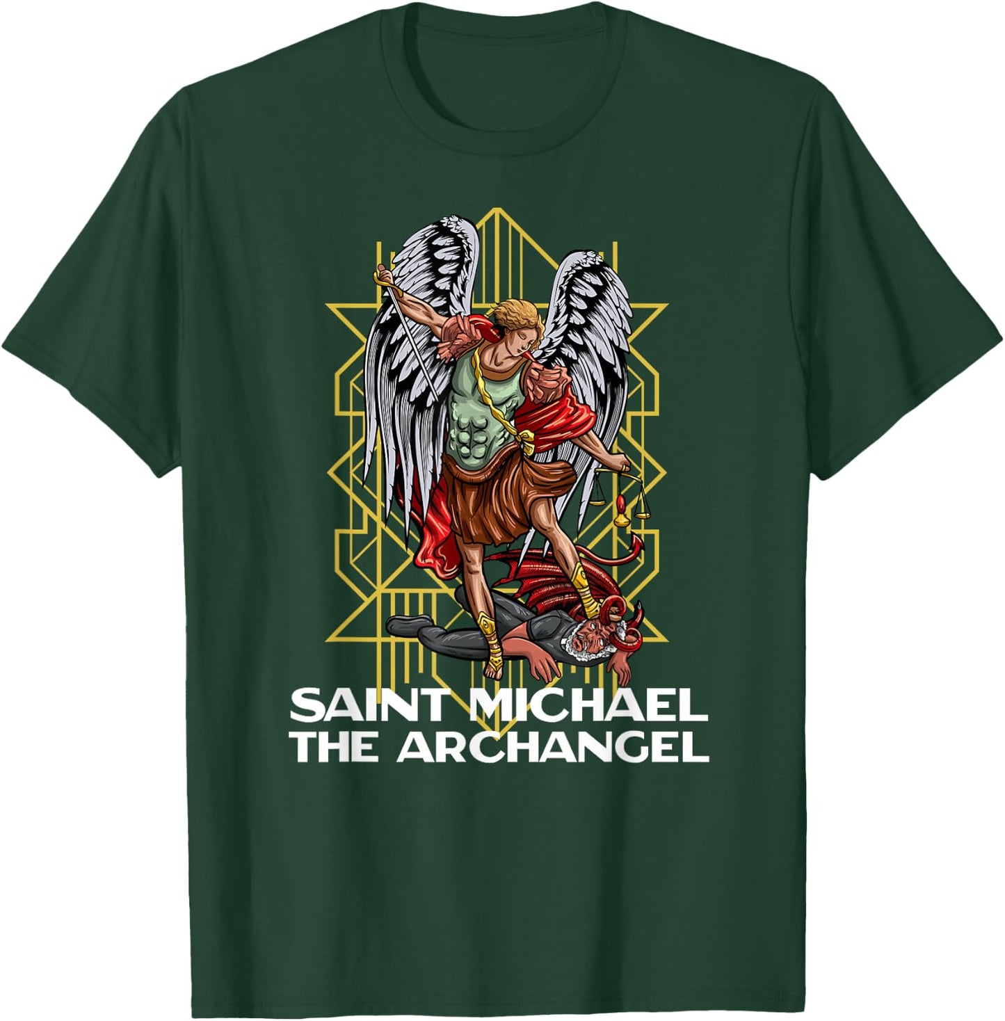 Saint Michael The Archangel Catholic T-Shirt - T-Shirt | Forest