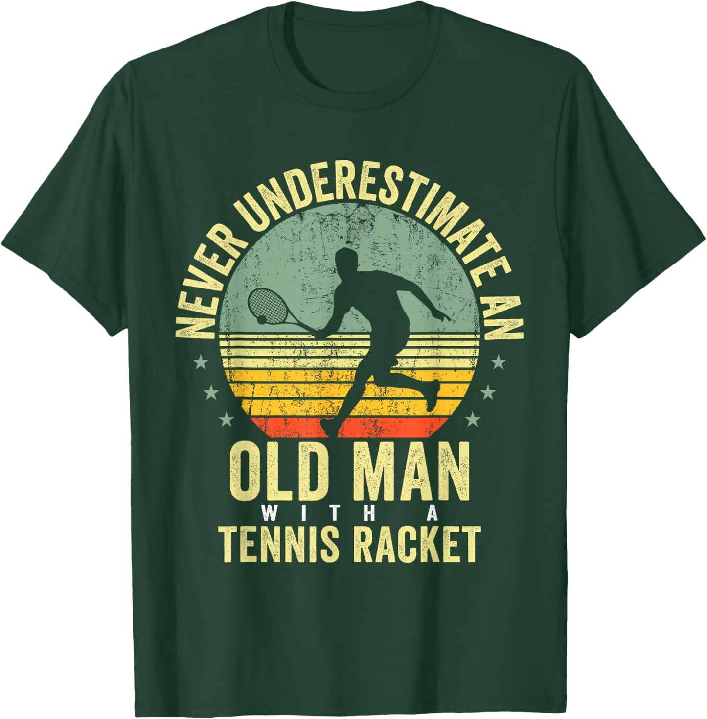 Tennis Shirt Women Kids Grandpa Tennis Player Racket T-Shirt - T-Shirt | Forest