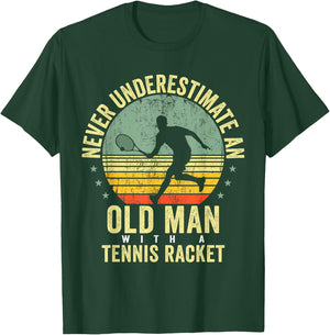 Tennis Shirt Women Kids Grandpa Tennis Player Racket T-Shirt - T-Shirt | Forest
