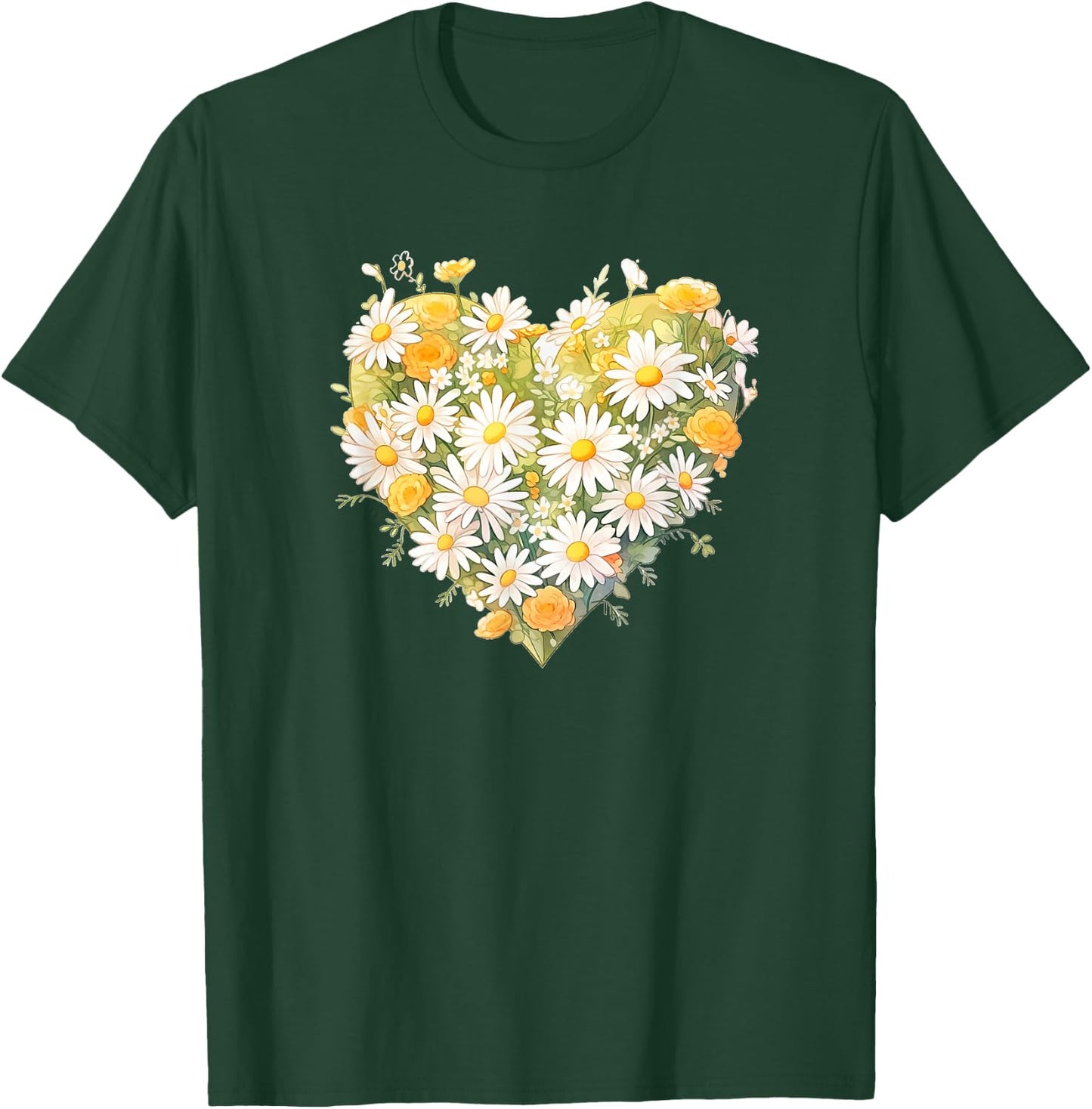Daisy, Heart, Love, Flower, Fashion, Valentine's Day T-Shirt - T-Shirt | Forest