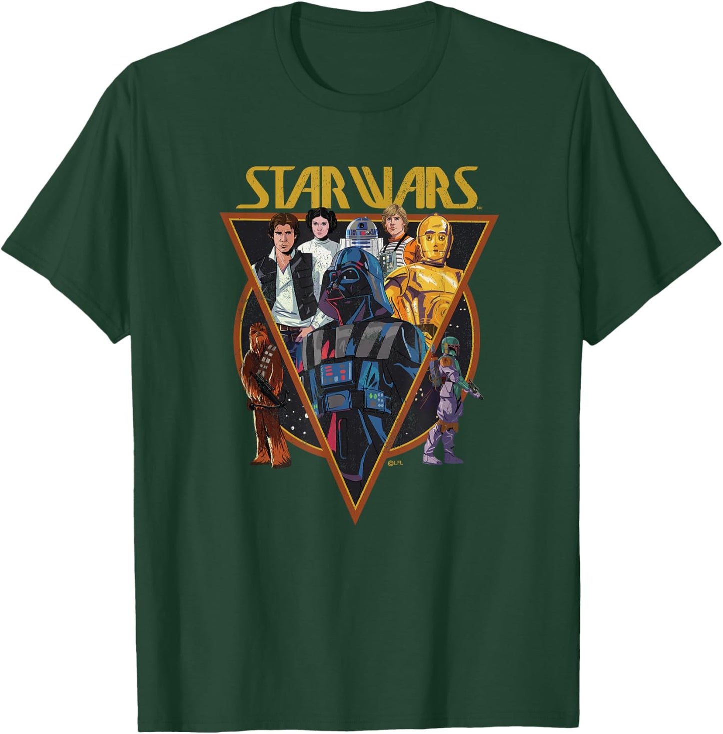 Star Wars Classic Art Characters and Logo Retro Vintage T-Shirt - T-Shirt | Forest
