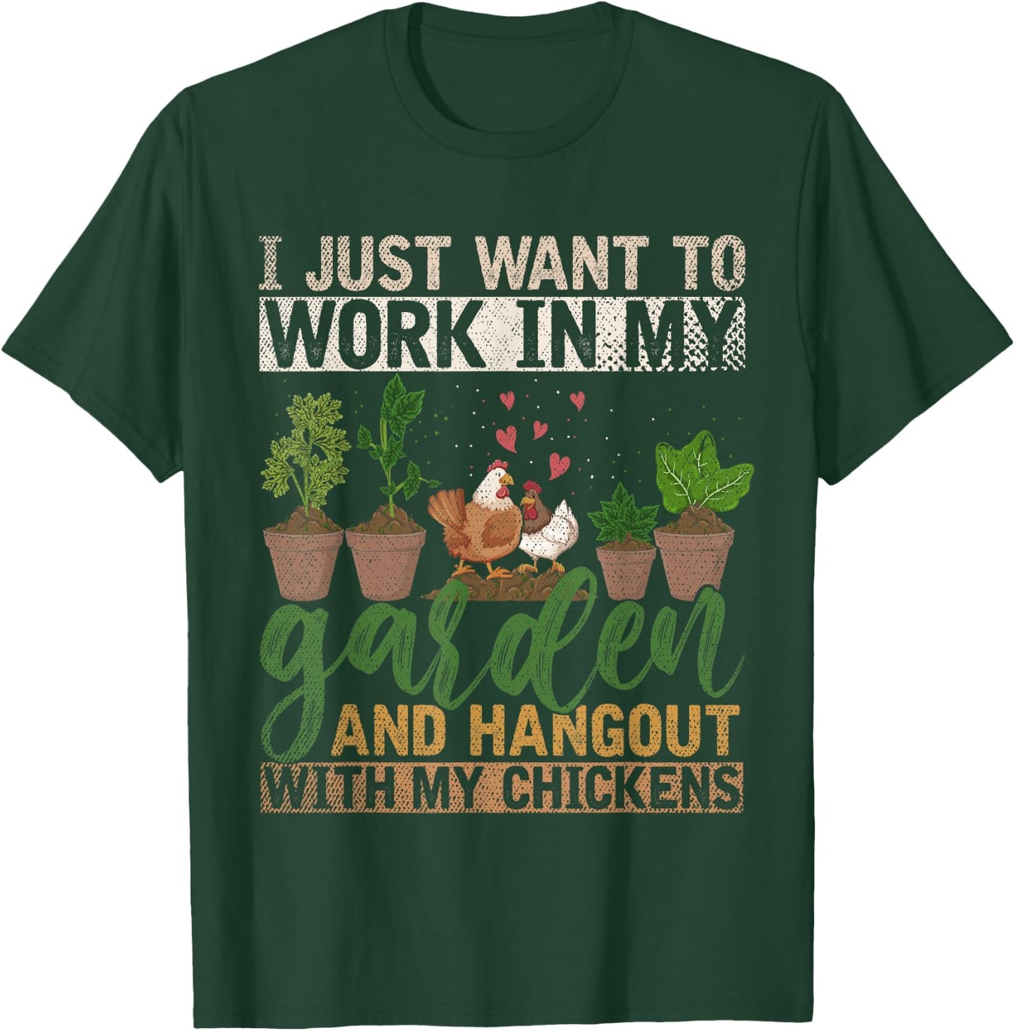 Farm Bird Chicken Funny Gardener Gift Farmer Gardening T-Shirt - T-Shirt | Forest